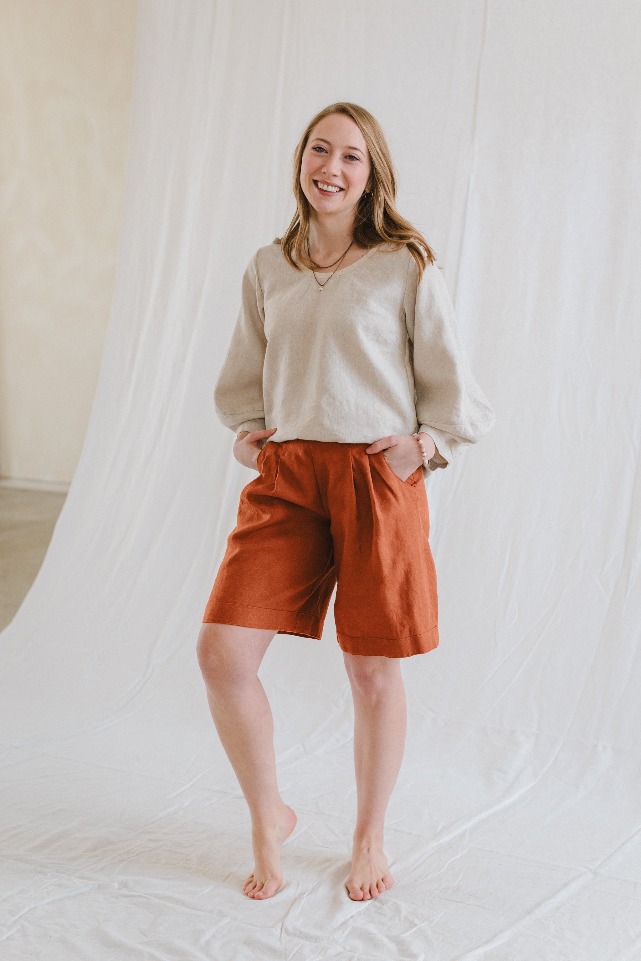 Terracotta || Linen Fabric - cedarandvine