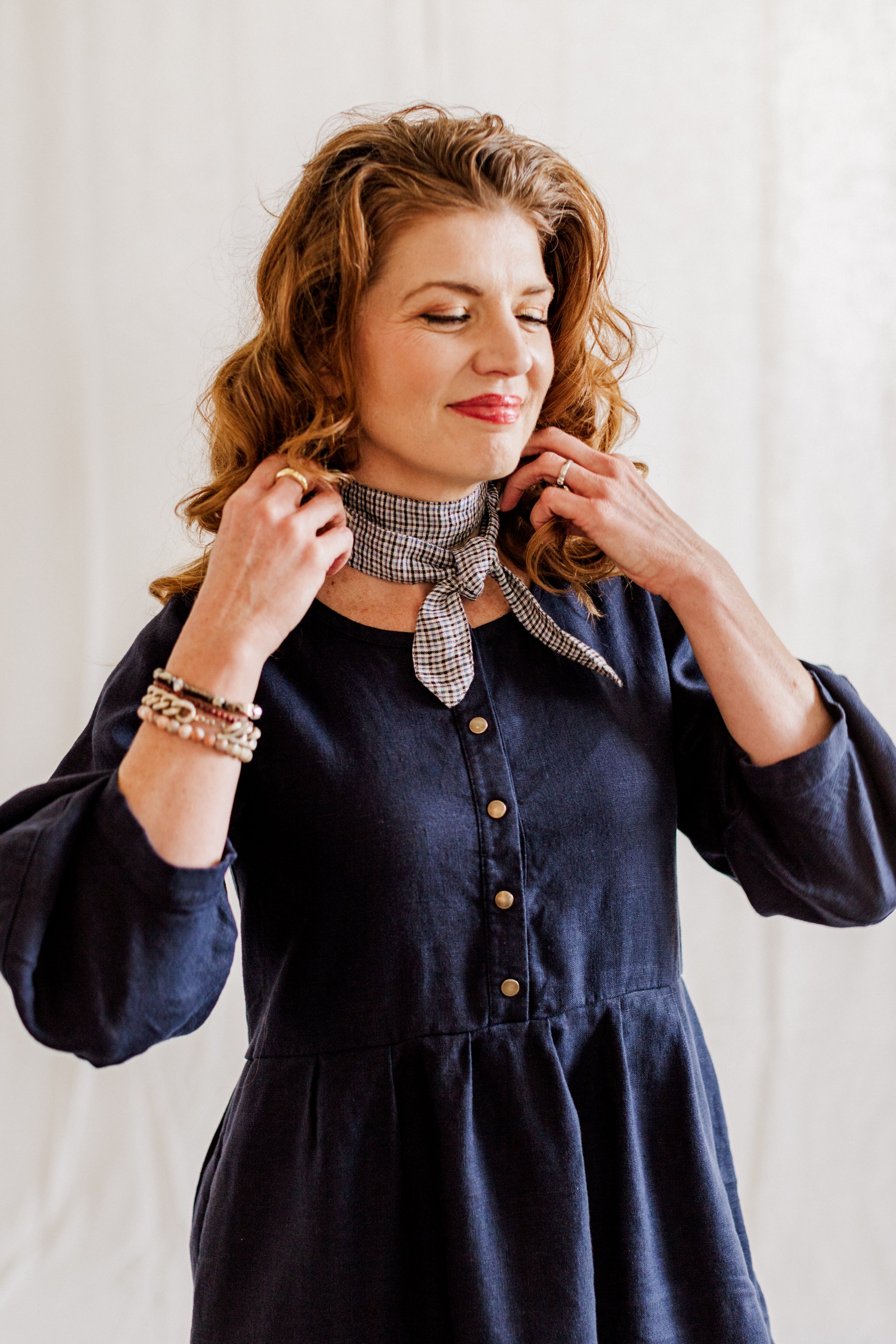 Plaid Linen Neck Tie - cedarandvine