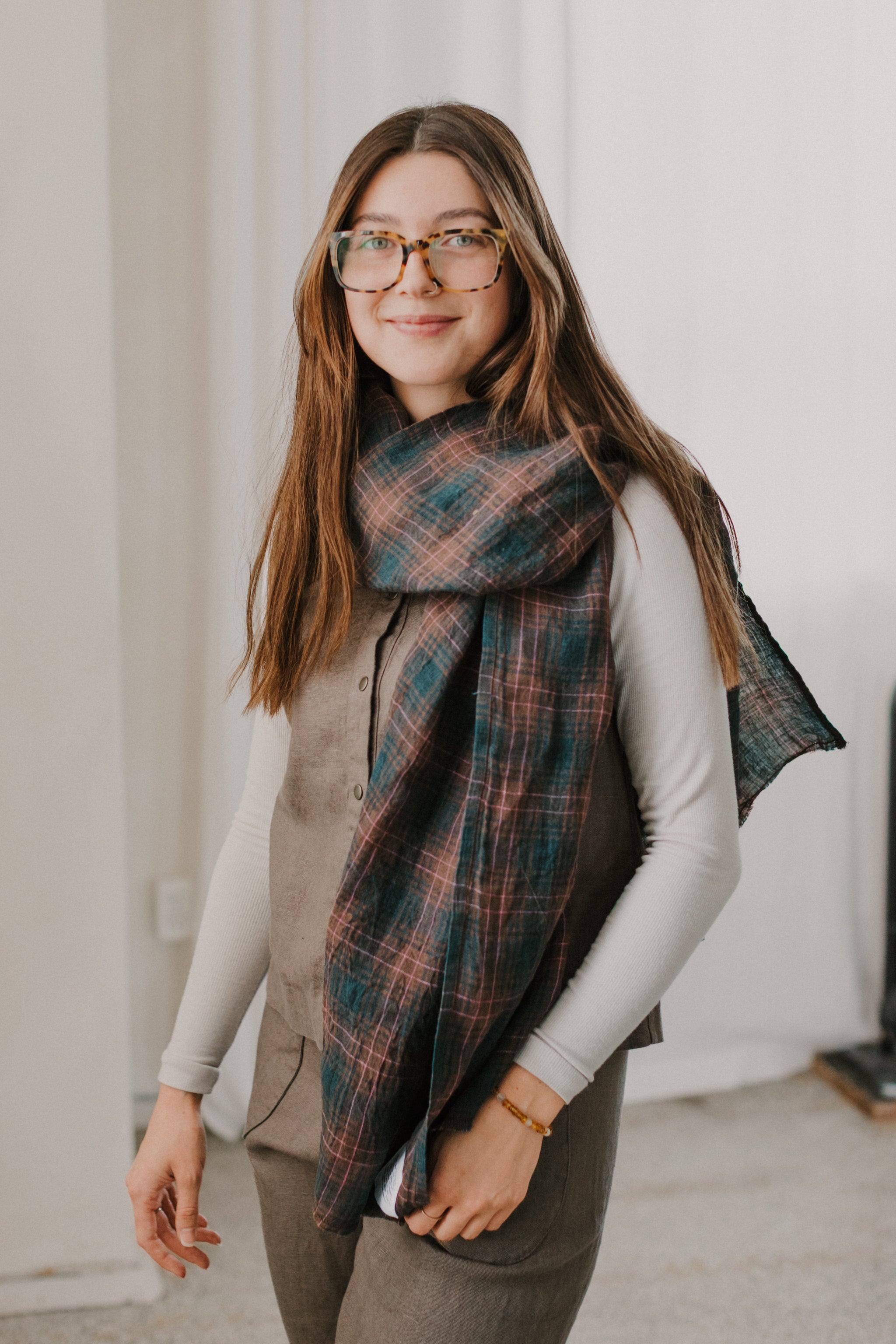 Plaid Love Note Scarf