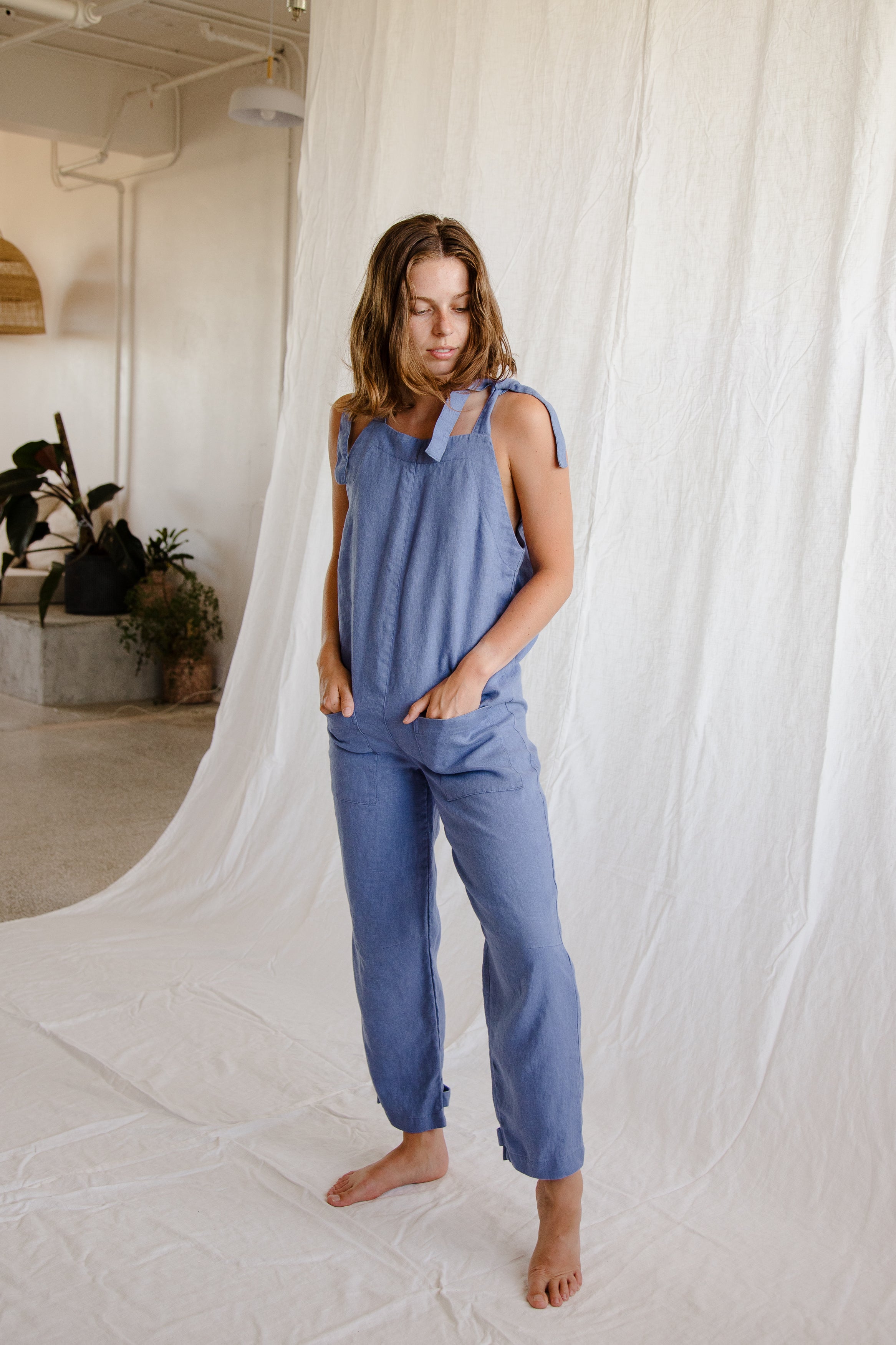 Linen Romper (Ready to Ship) - cedarandvine
