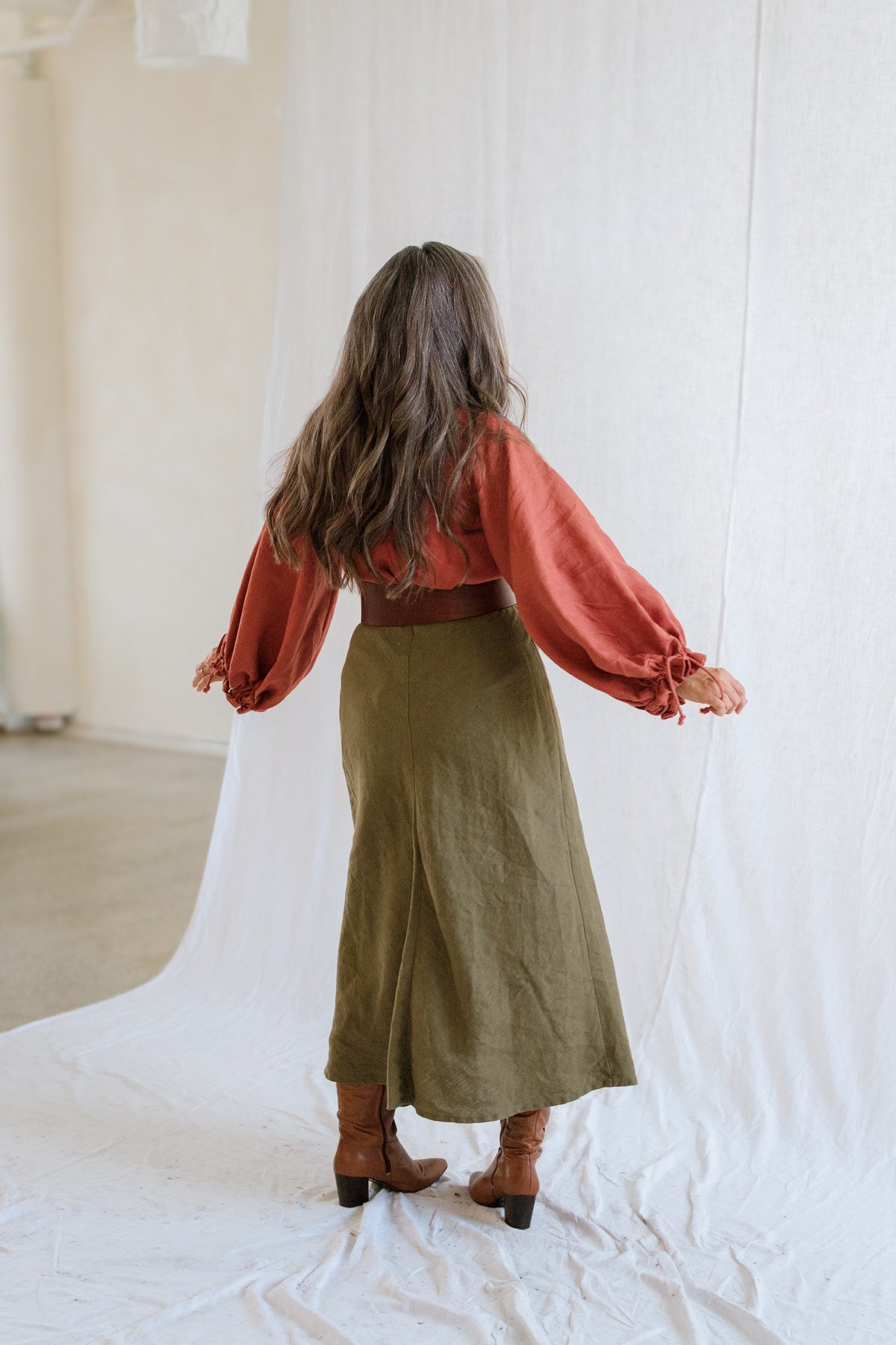 Key-Hole Bishop Blouse