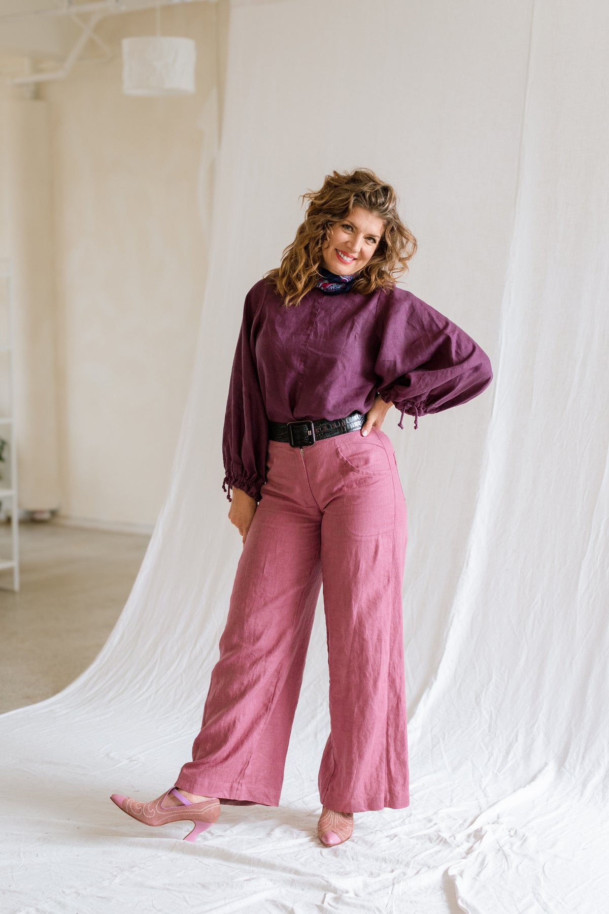 Key-Hole Bishop Blouse