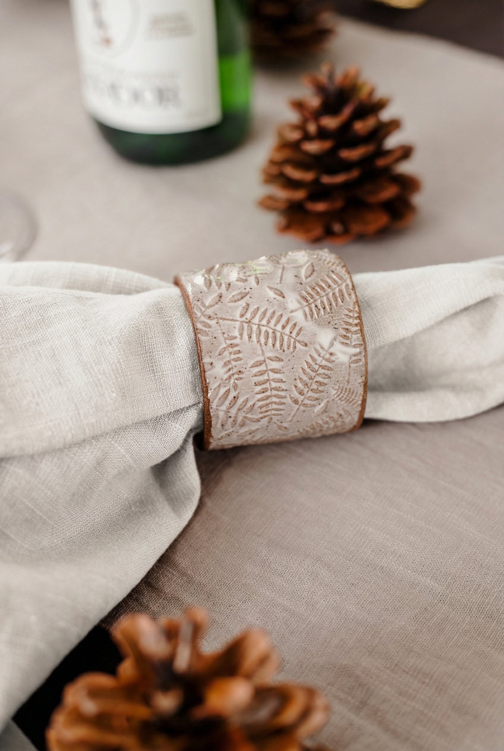 Artist Feature || Clay People Napkin Rings x Linen Napkins - cedarandvine