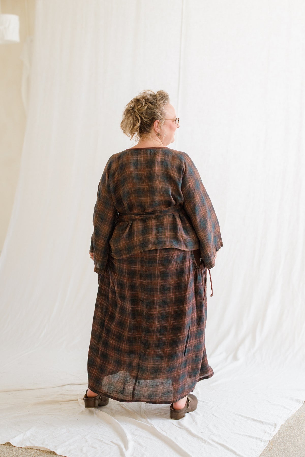 Plaid Kimono Top