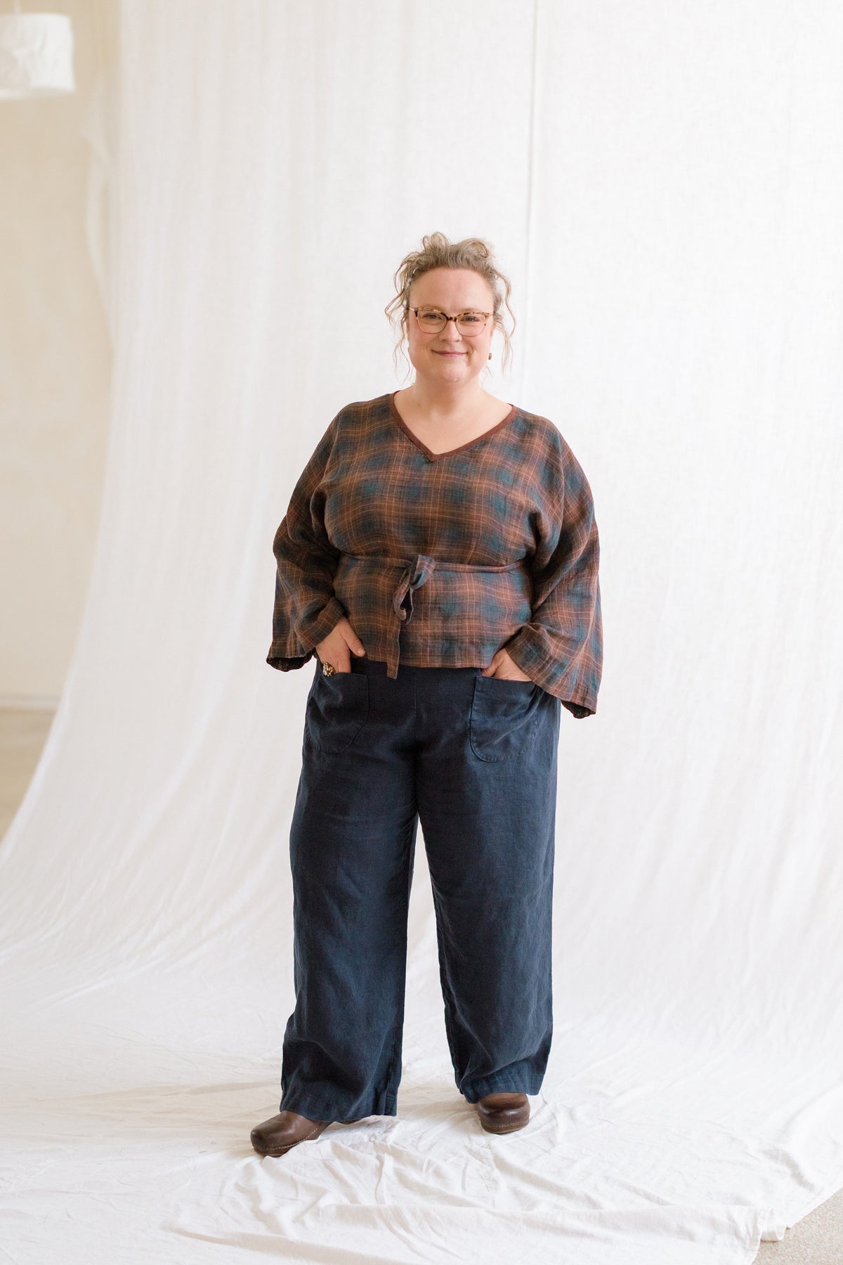 Plaid Kimono Top
