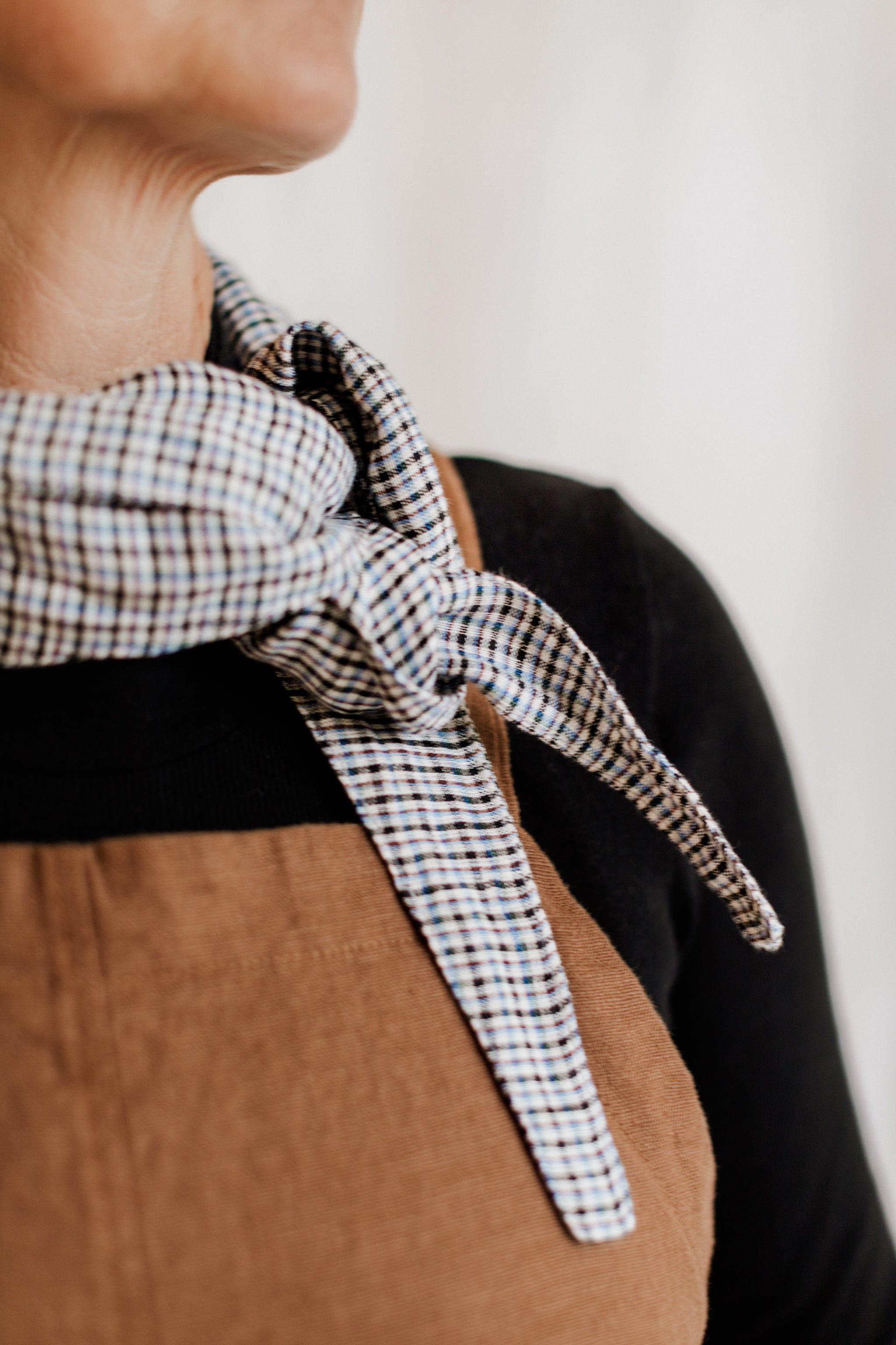 Plaid Linen Neck Tie