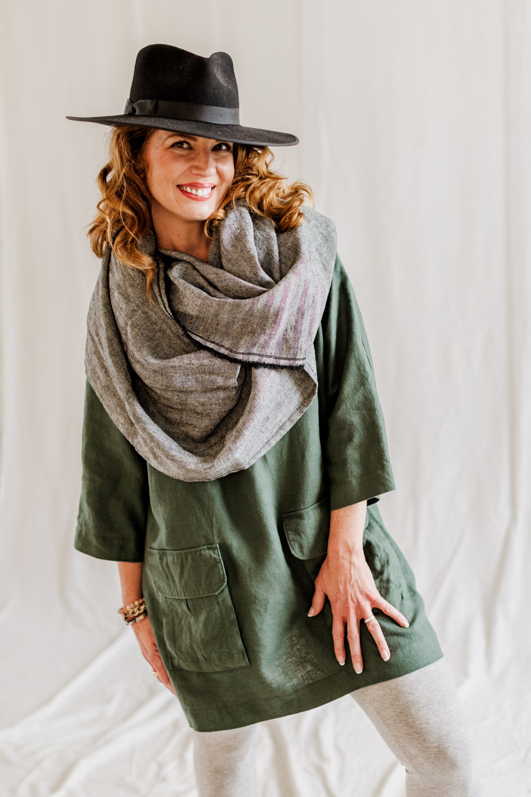 Herringbone Linen Scarf