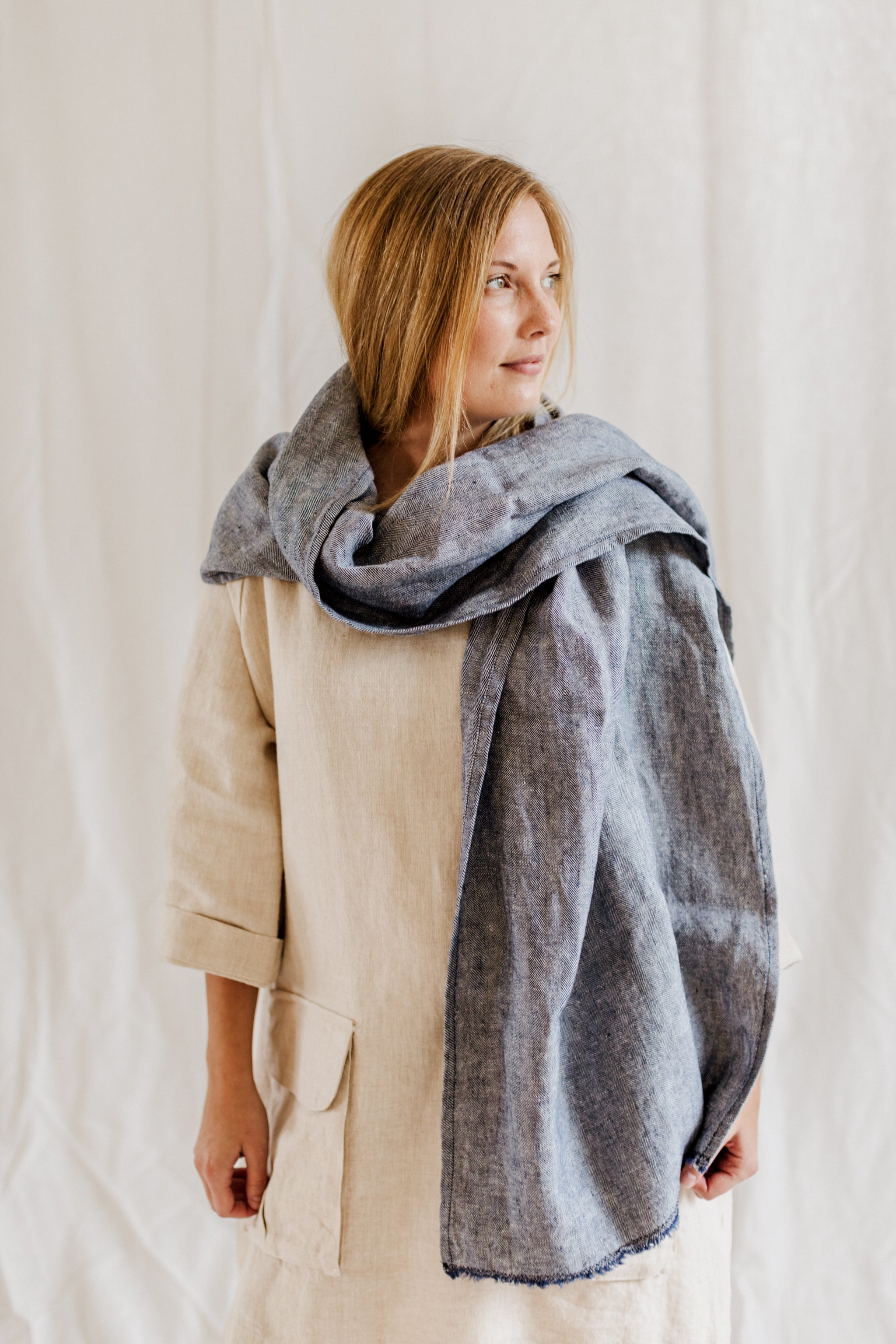 Herringbone Linen Scarf (Ready-To-Ship)