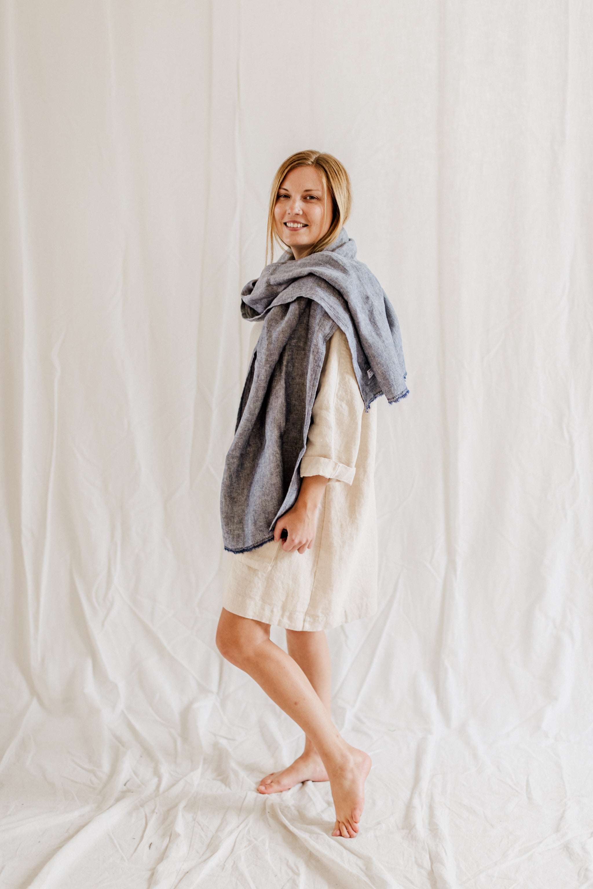 Herringbone Linen Scarf (Ready-To-Ship)