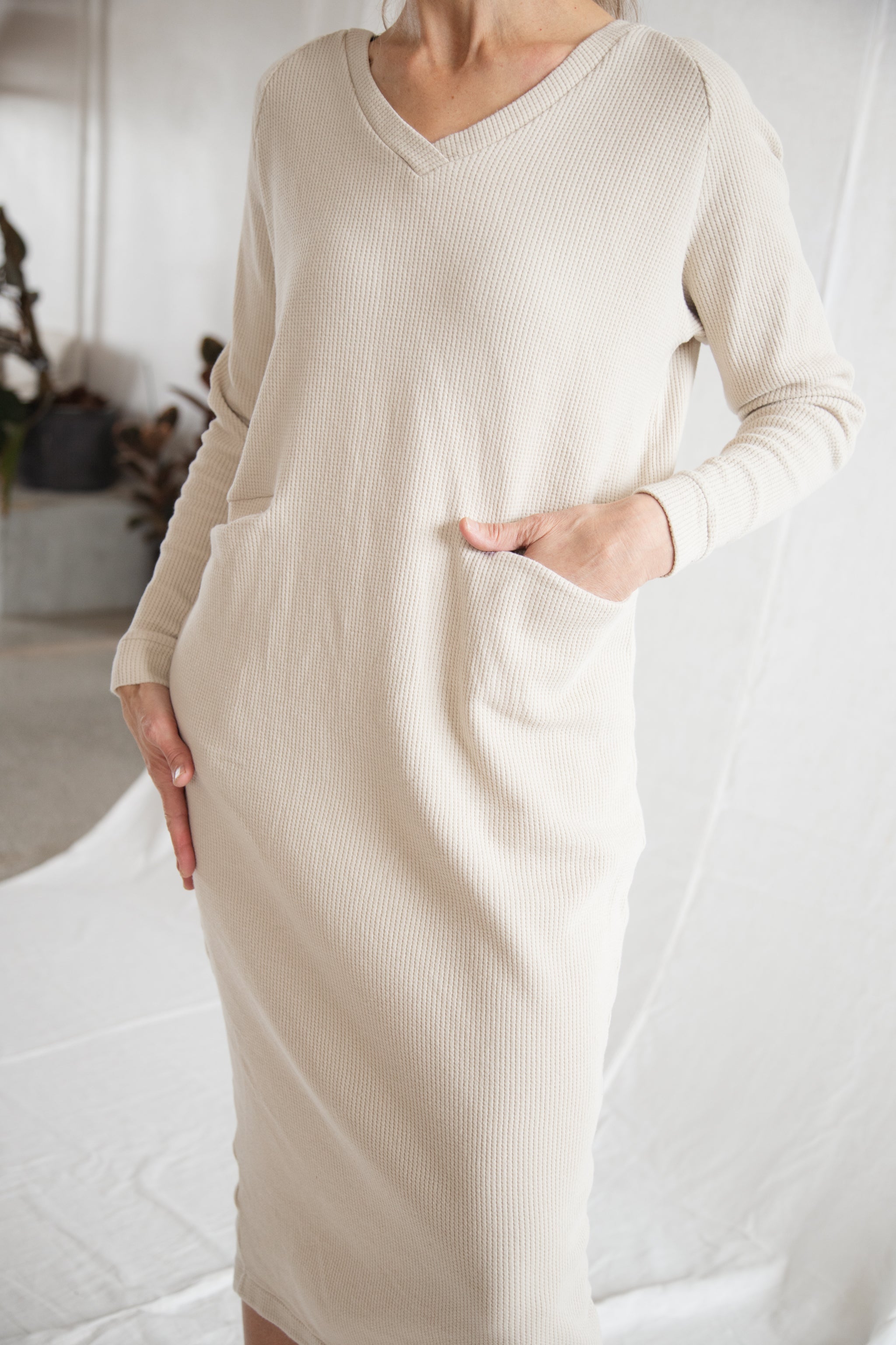 Waffle Knit Dress (ready to ship) - cedarandvine