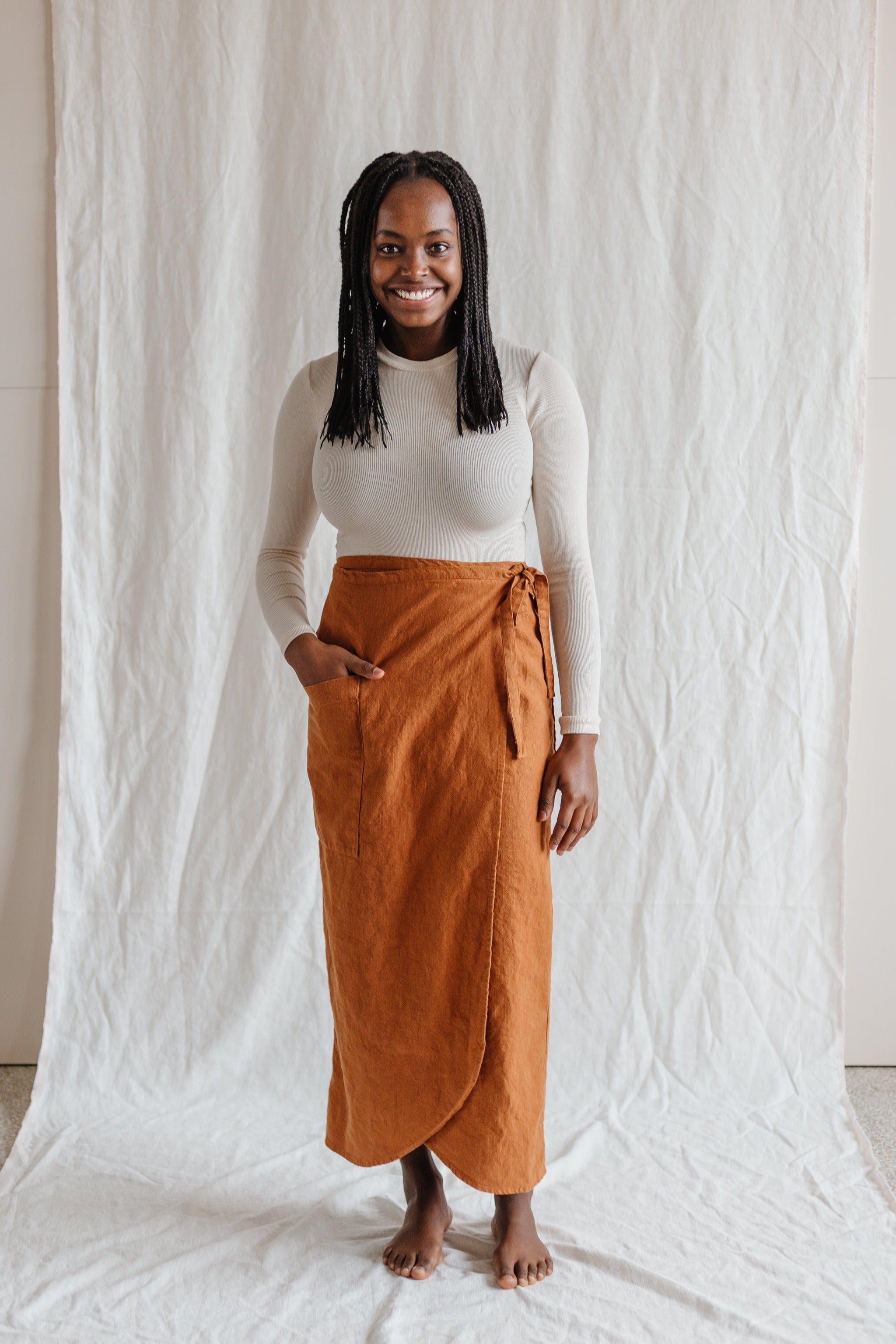 Linen Wrap Skirt - cedarandvine