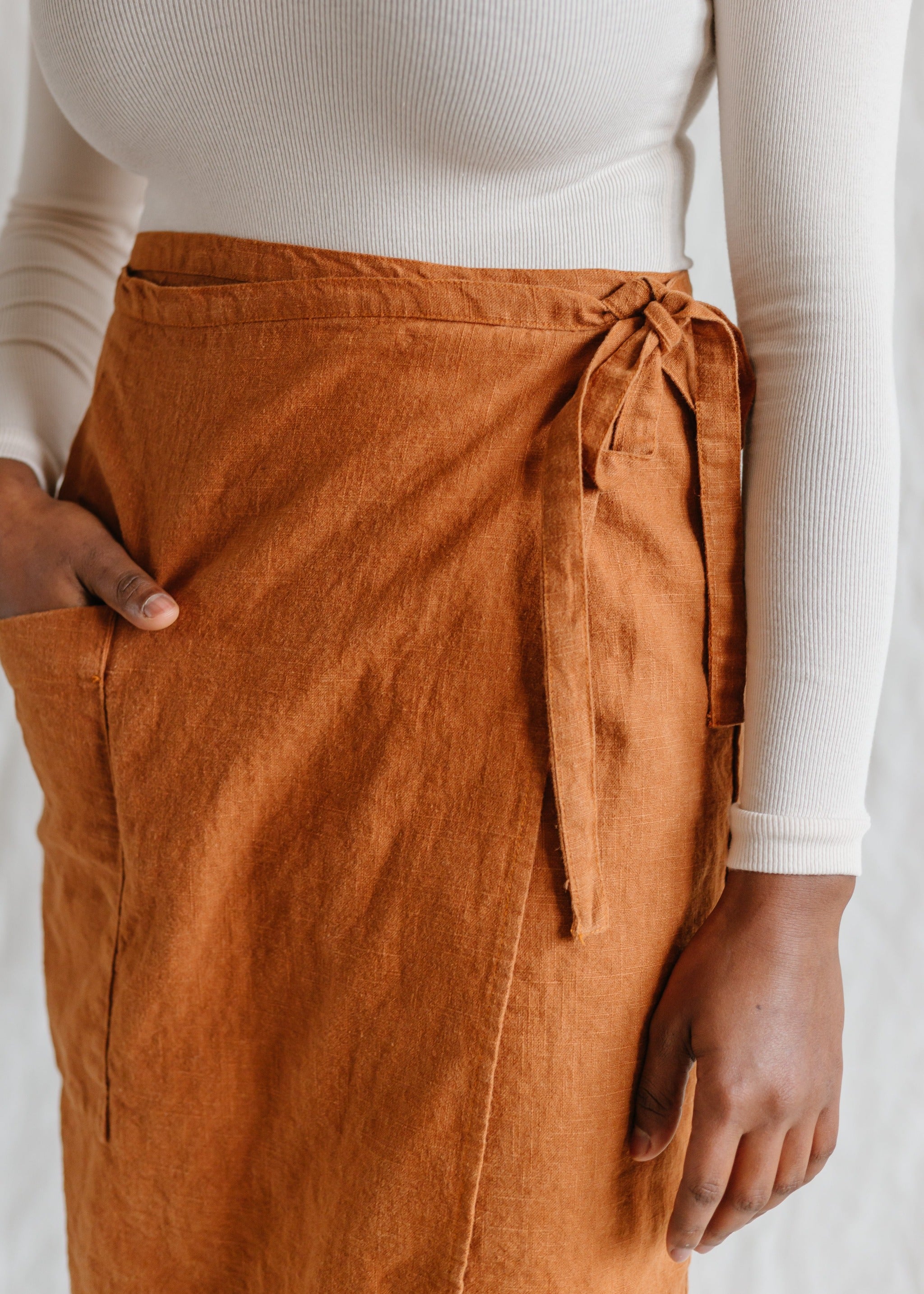 Linen Wrap Skirt - cedarandvine