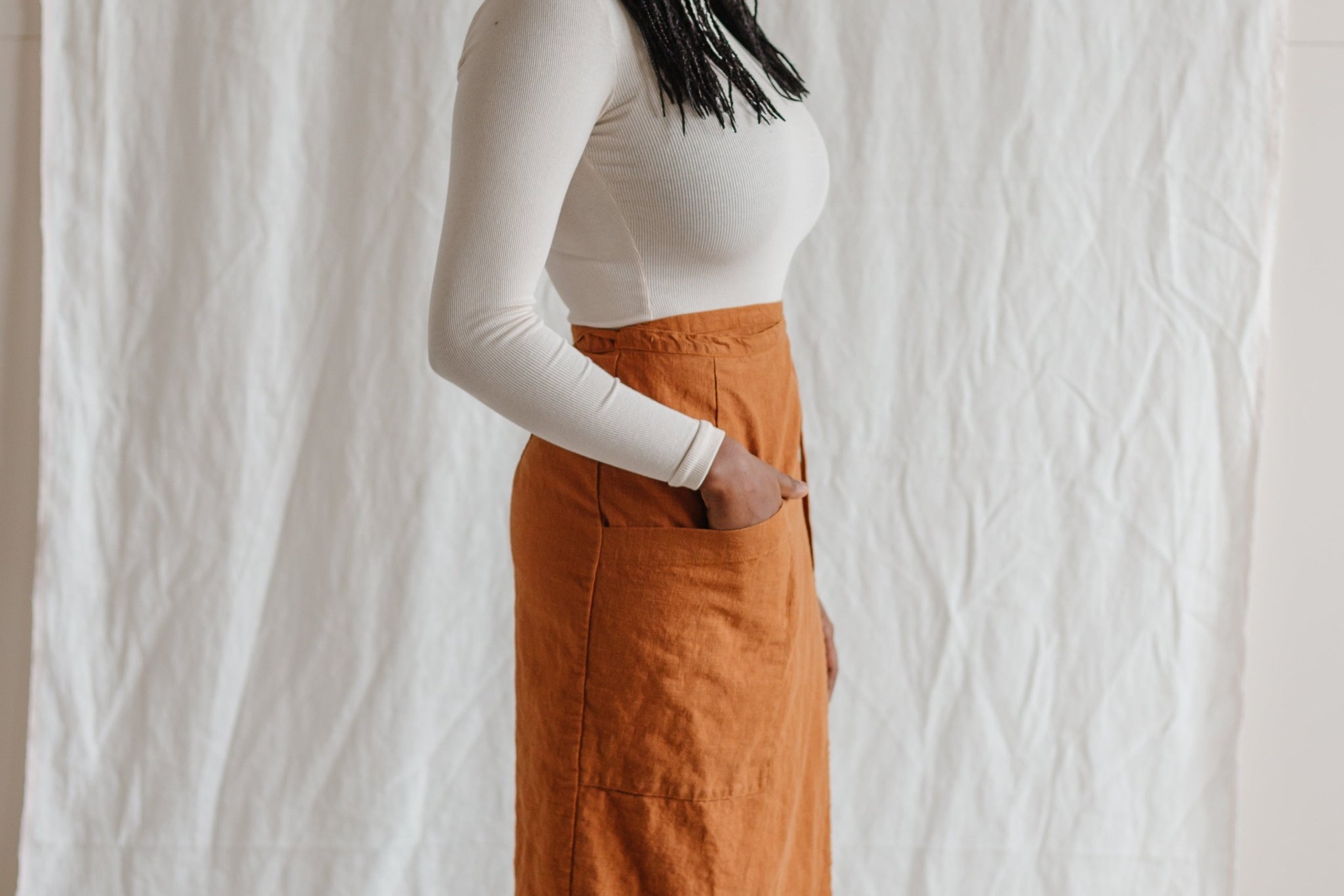 Linen Wrap Skirt - cedarandvine