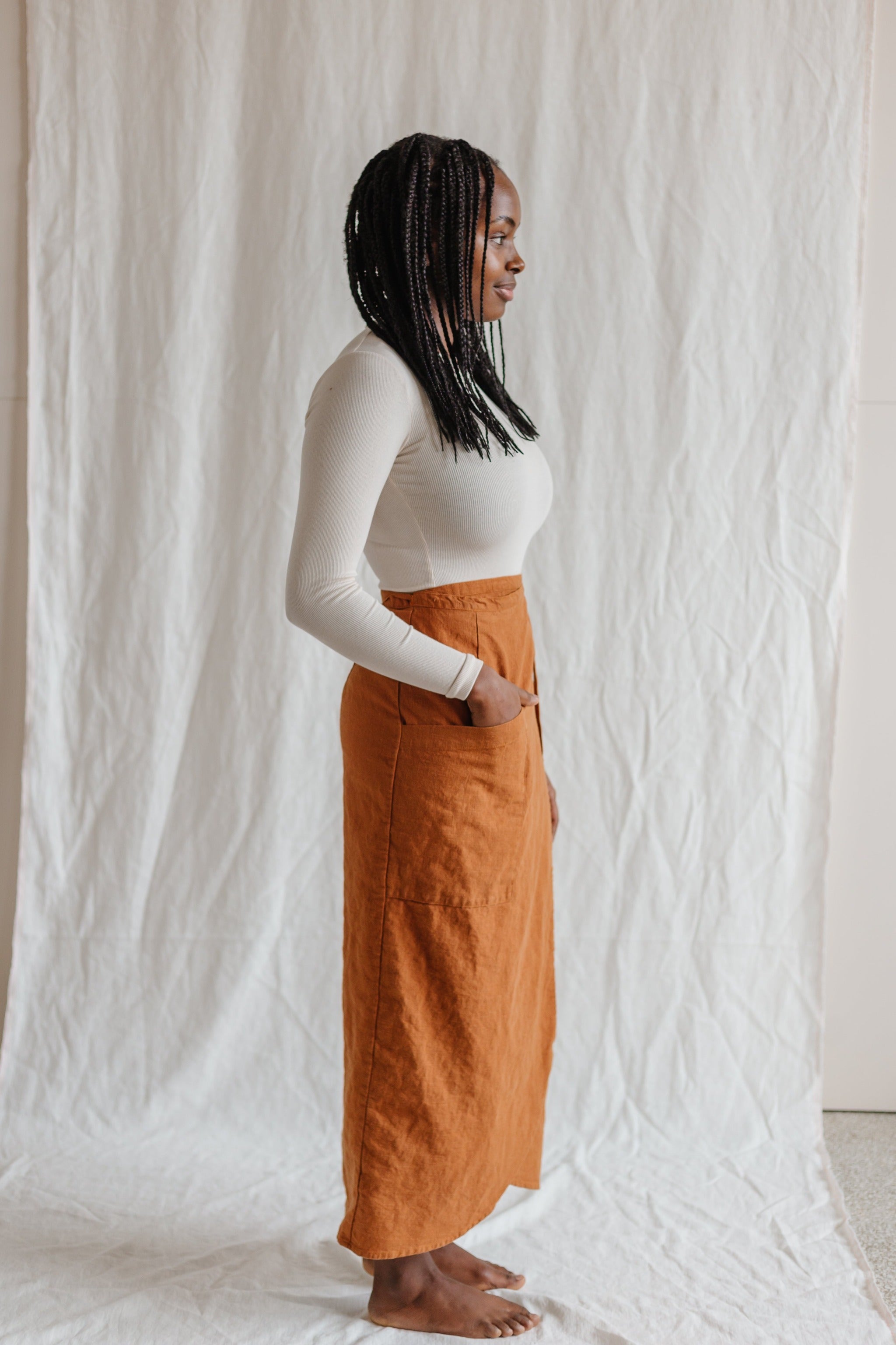 Linen Wrap Skirt - cedarandvine