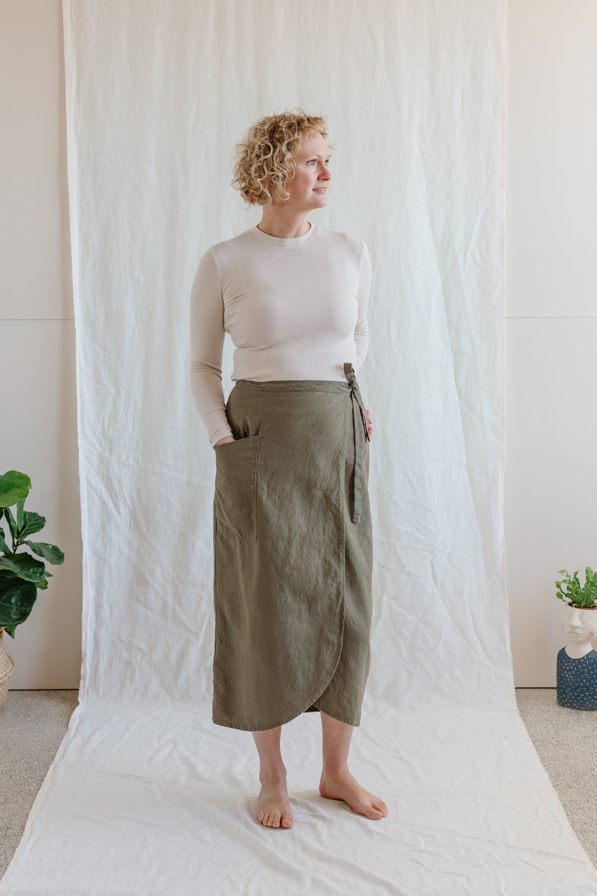 Linen Wrap Skirt - cedarandvine