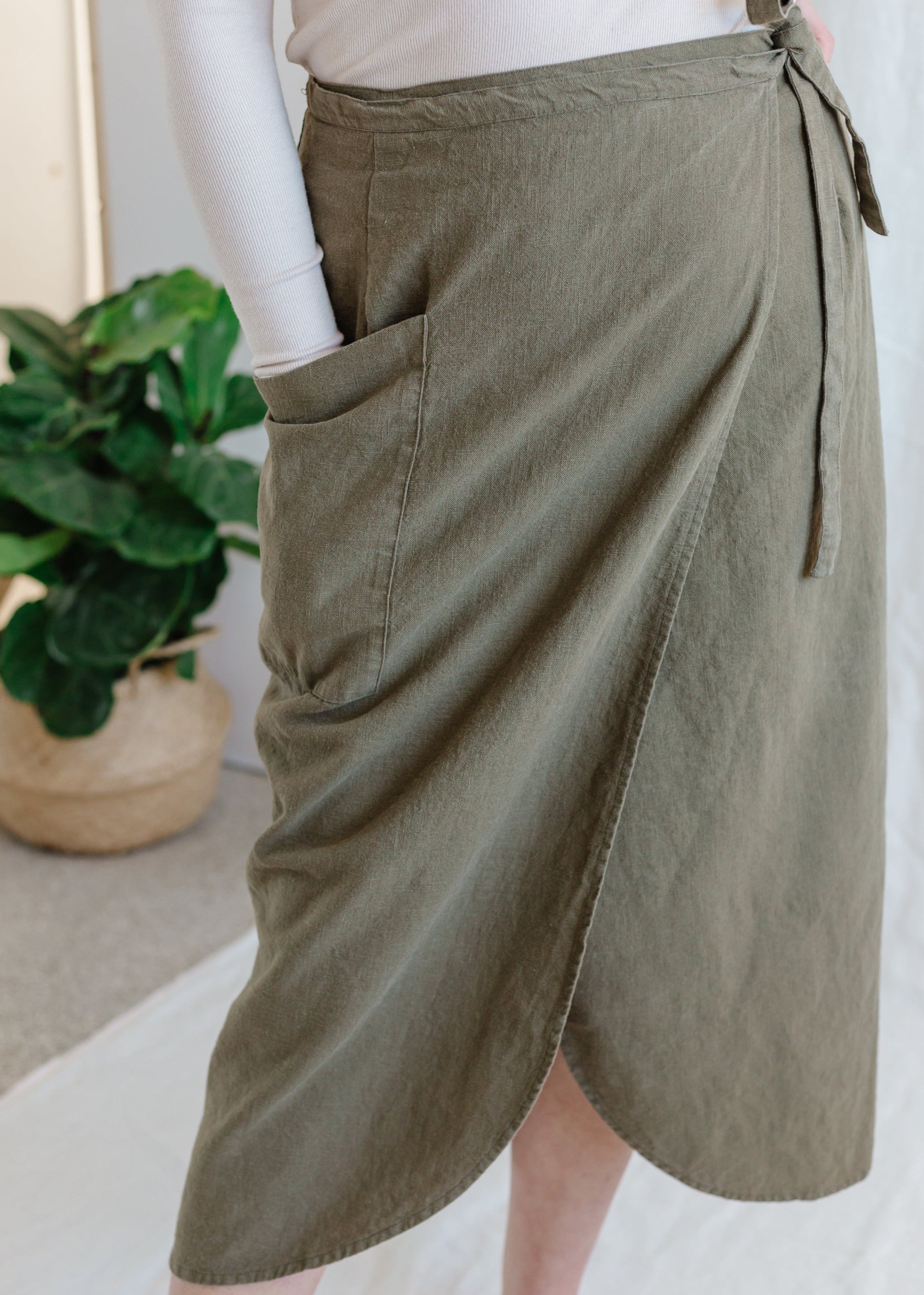 Linen Wrap Skirt - cedarandvine