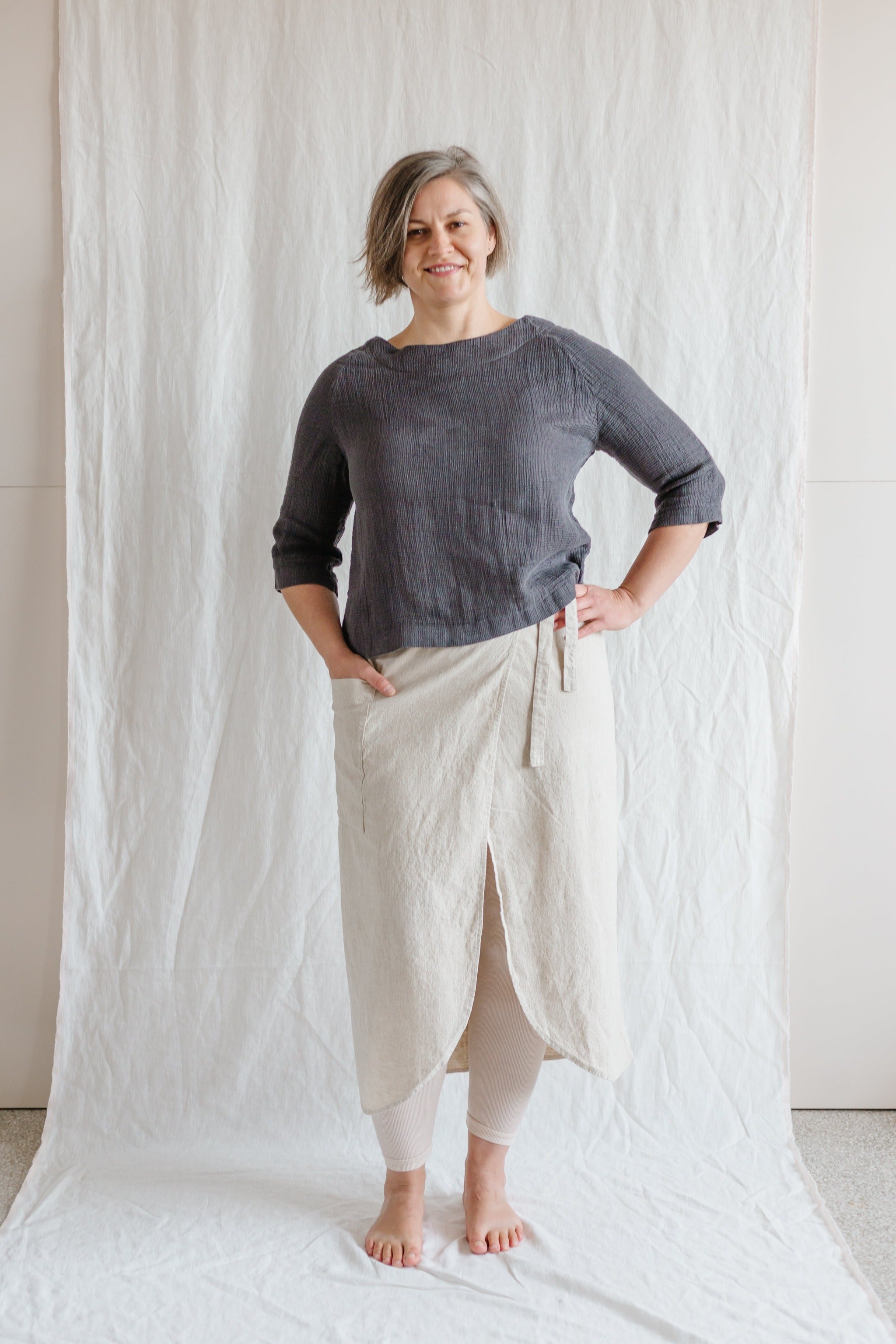 Linen Wrap Skirt - cedarandvine