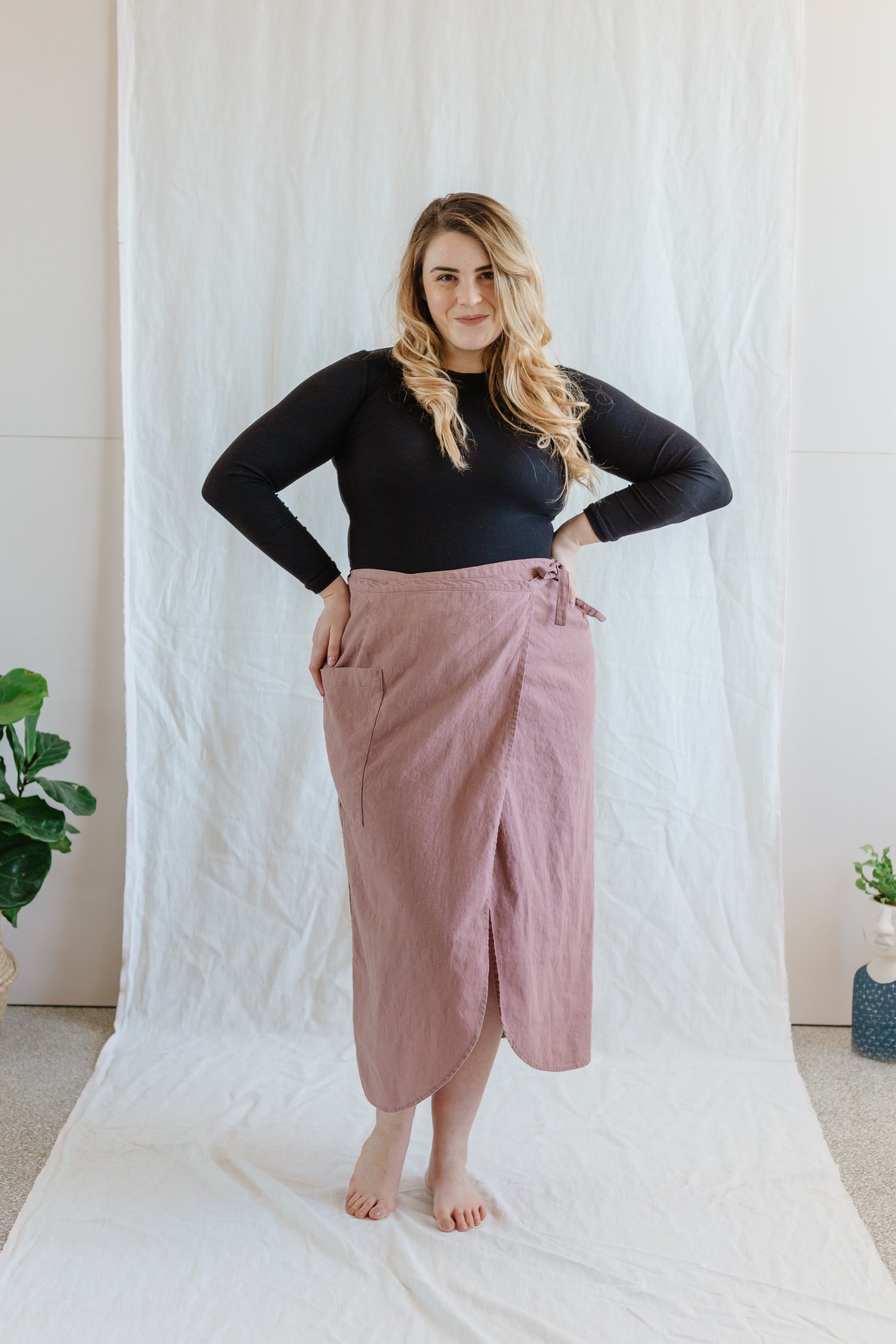 Linen Wrap Skirt - cedarandvine