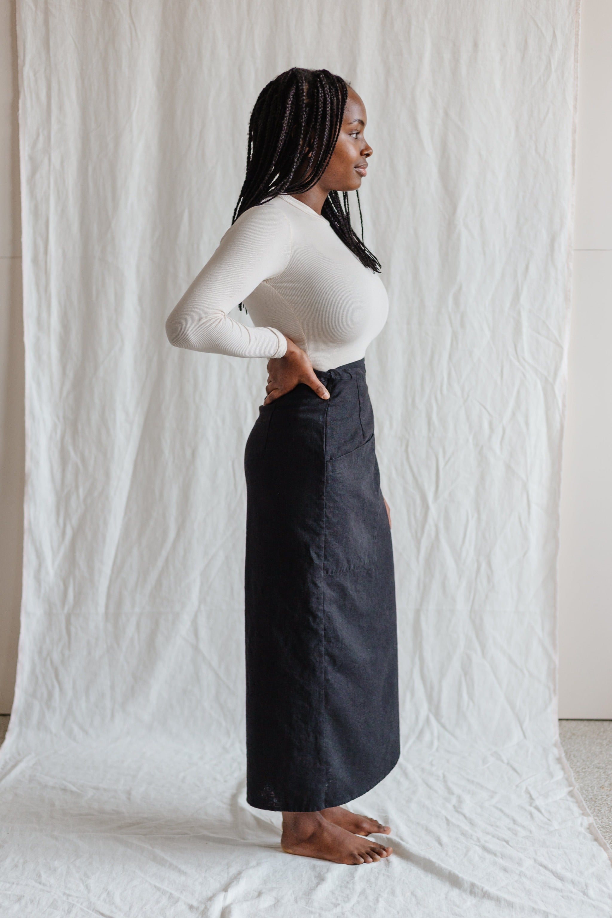 Linen Wrap Skirt - cedarandvine