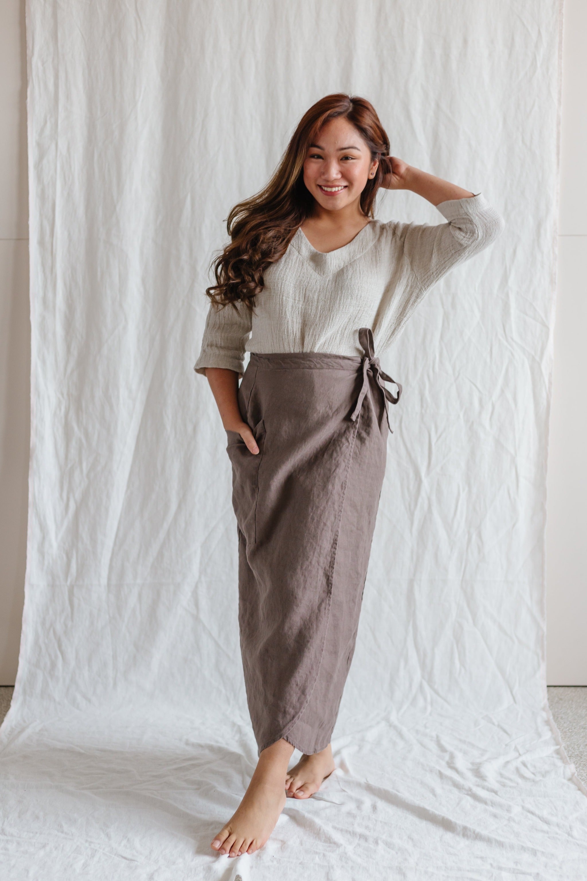 Linen Wrap Skirt - cedarandvine