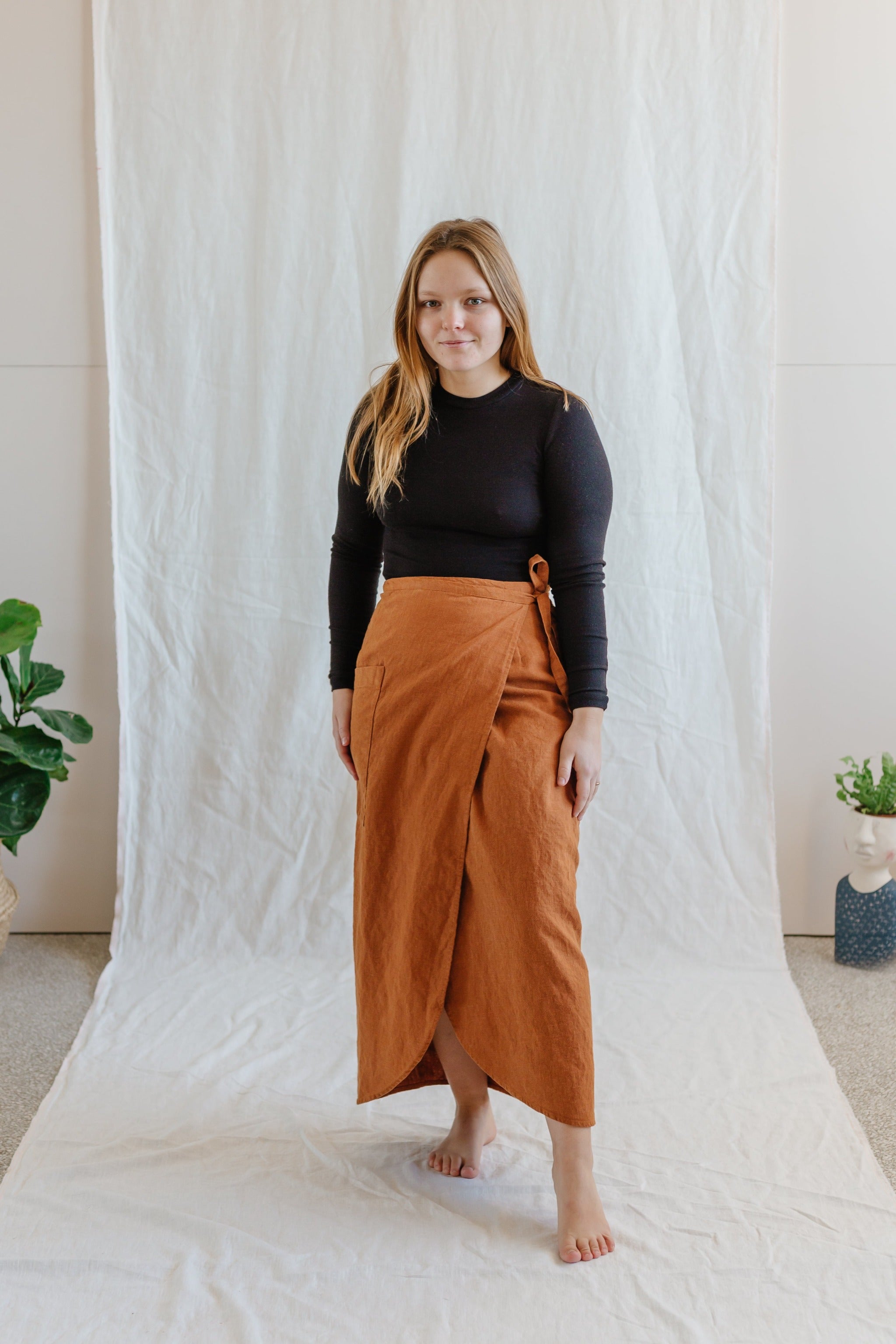 Linen Wrap Skirt - cedarandvine