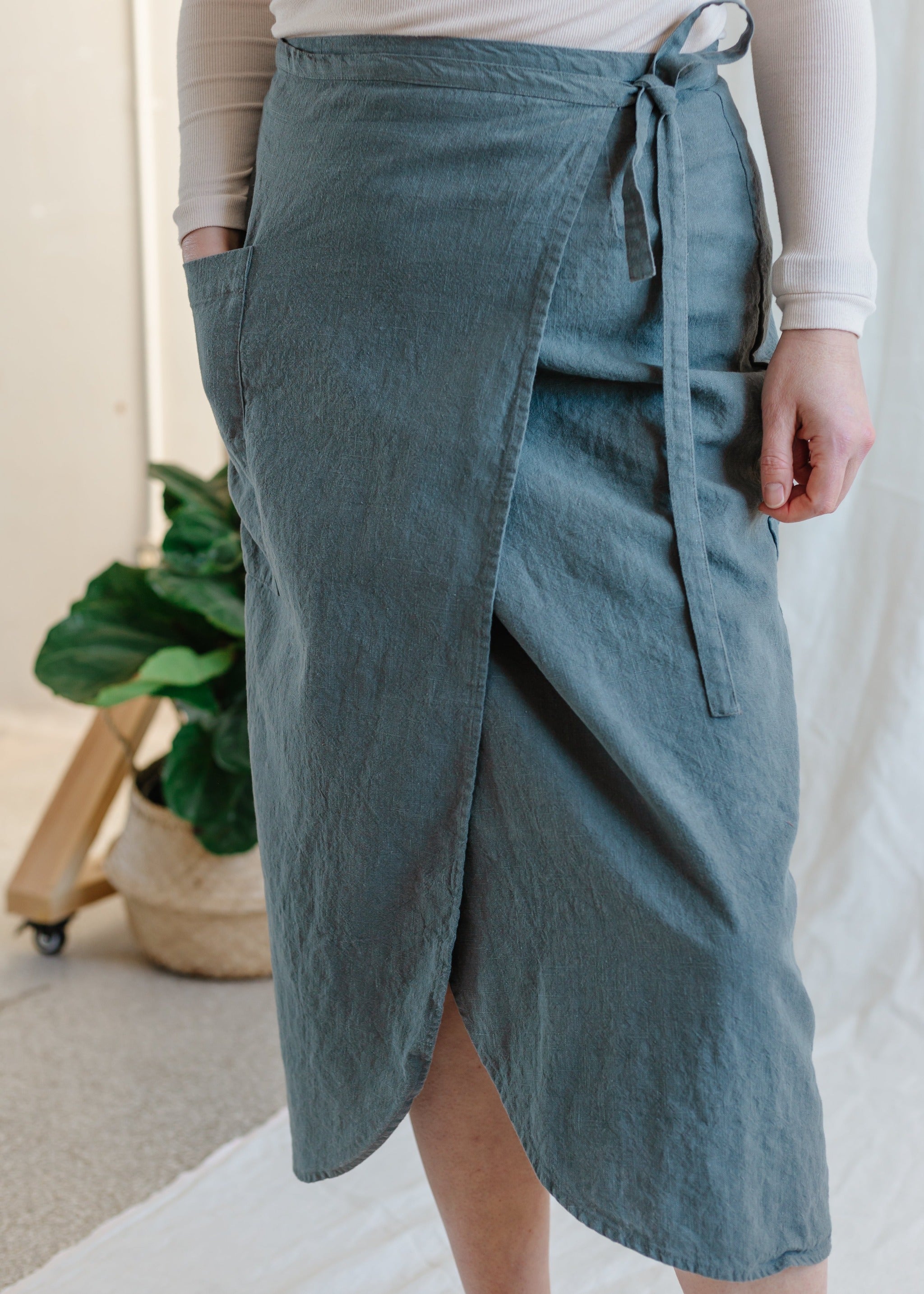 Linen Wrap Skirt - cedarandvine