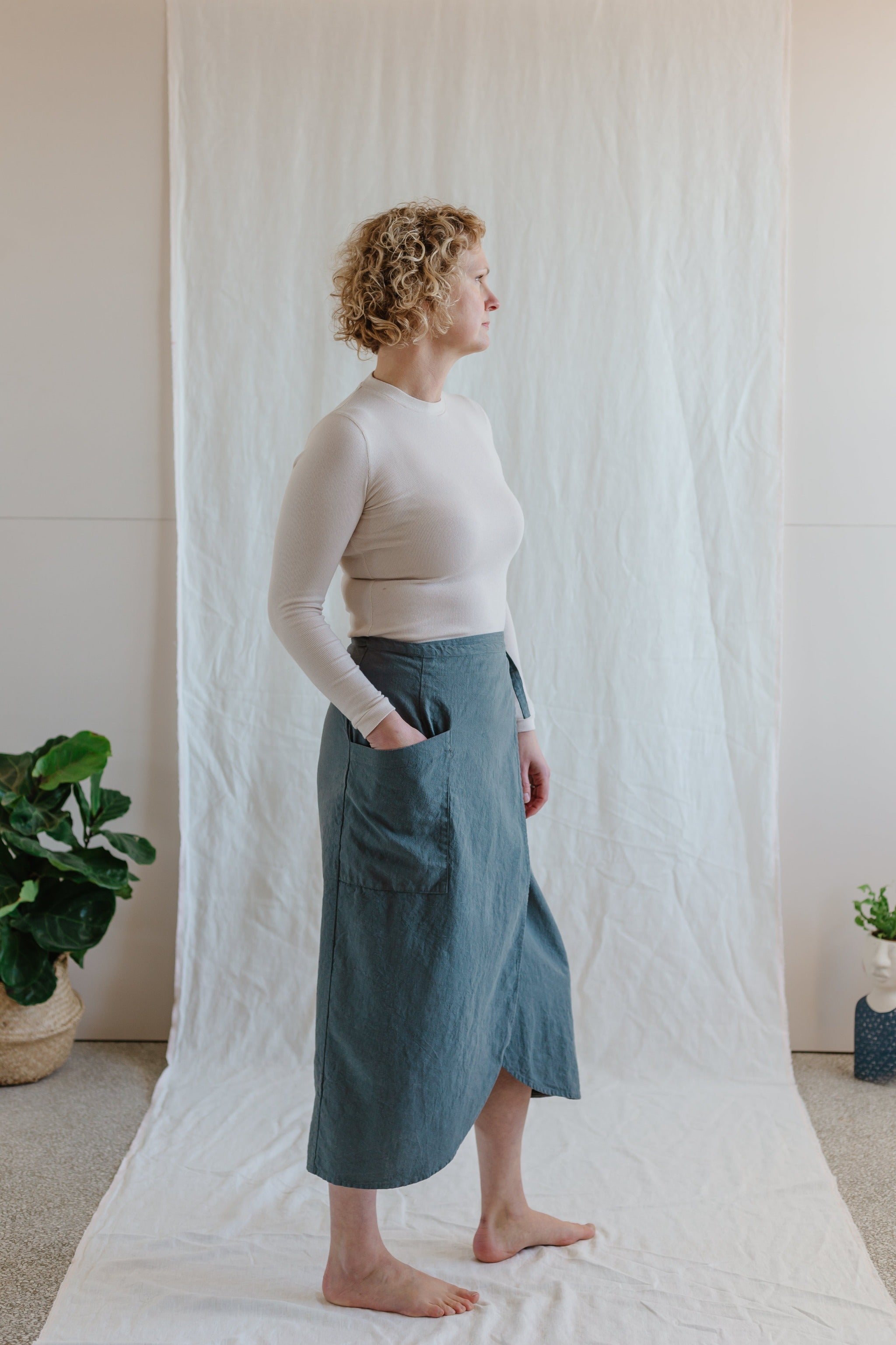 Linen Wrap Skirt - cedarandvine