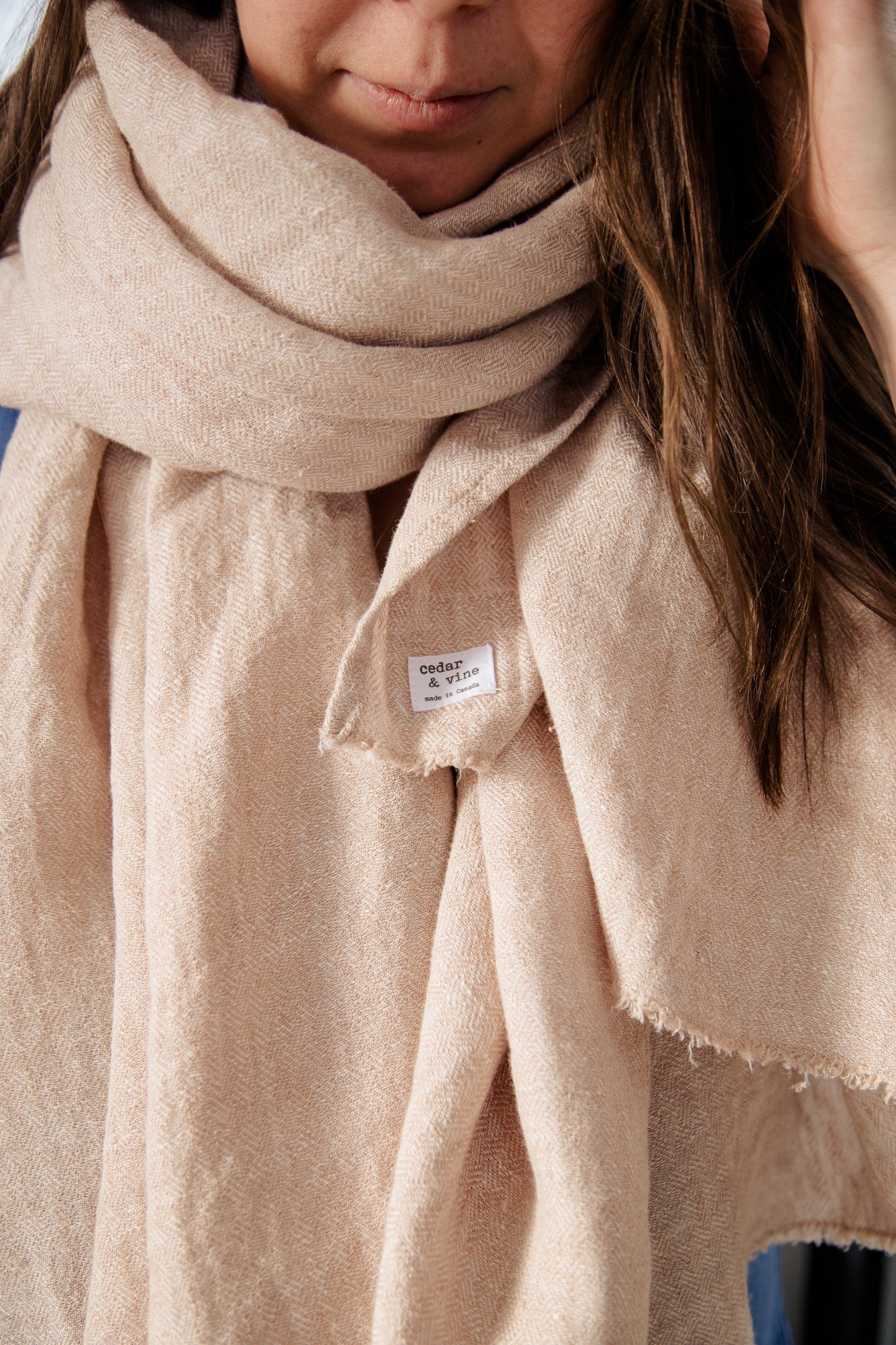 Herringbone Linen Scarf - cedarandvine