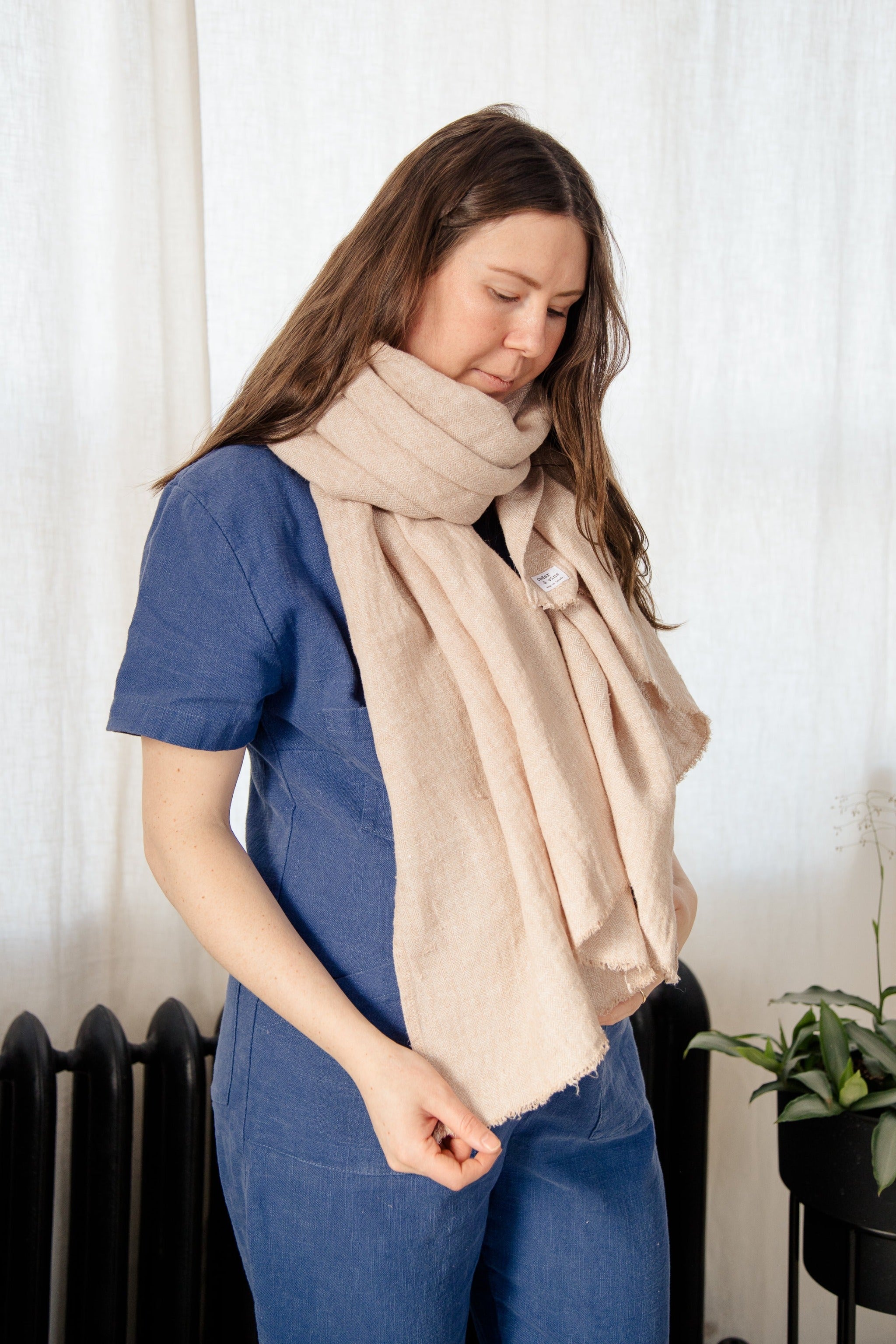 Herringbone Linen Scarf - cedarandvine