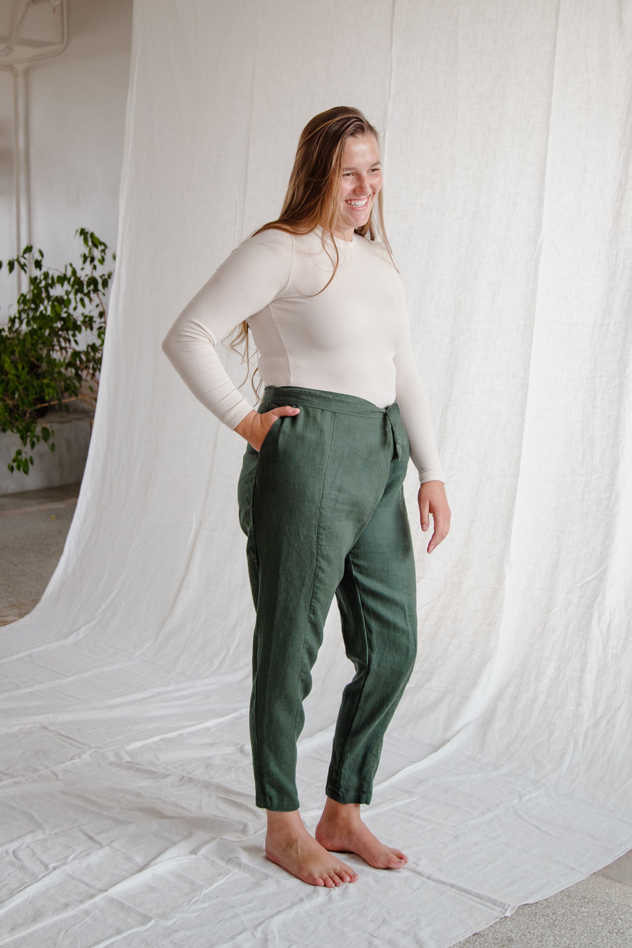 Linen deals wrap pants