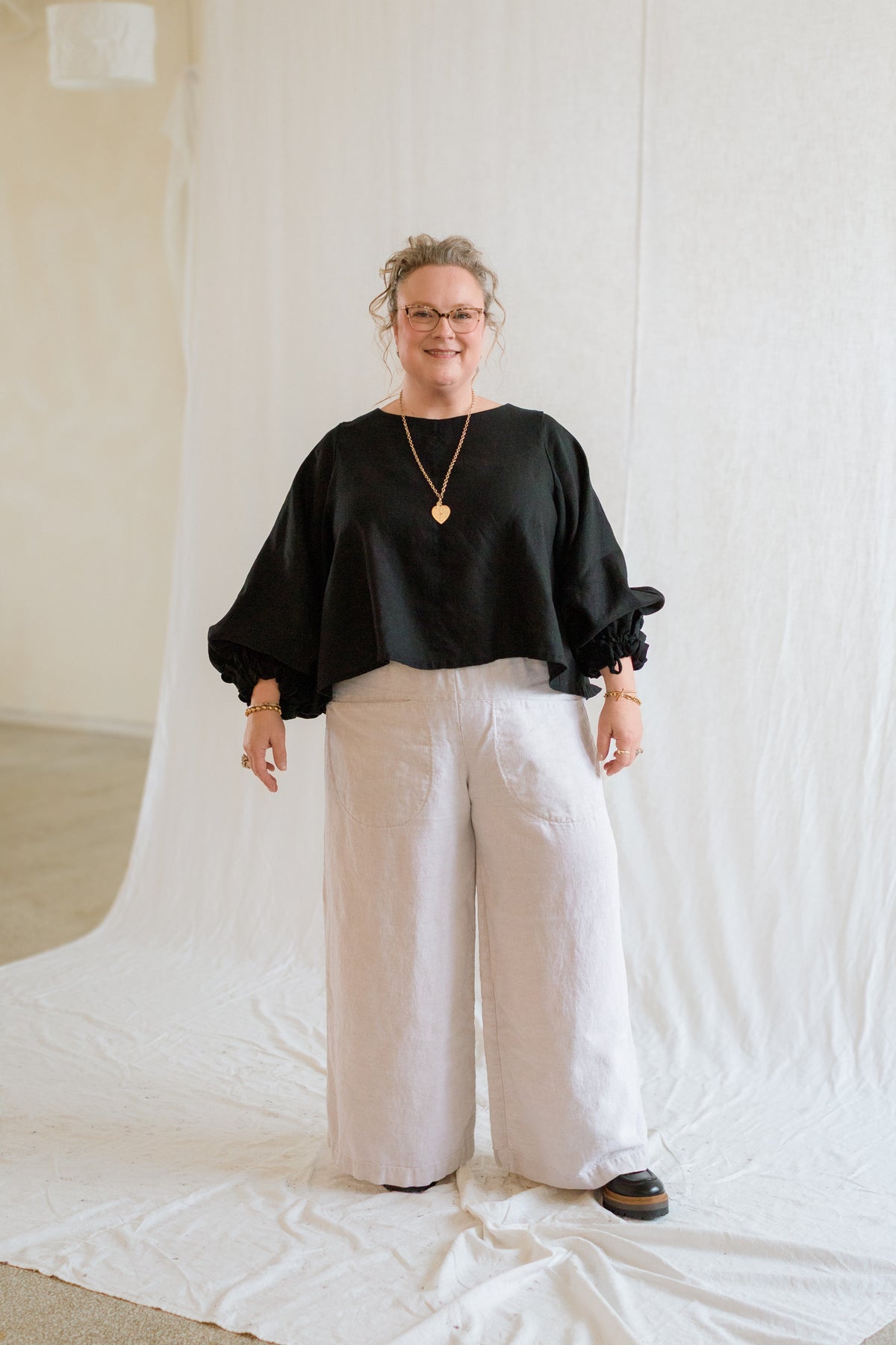 Key-Hole Bishop Blouse