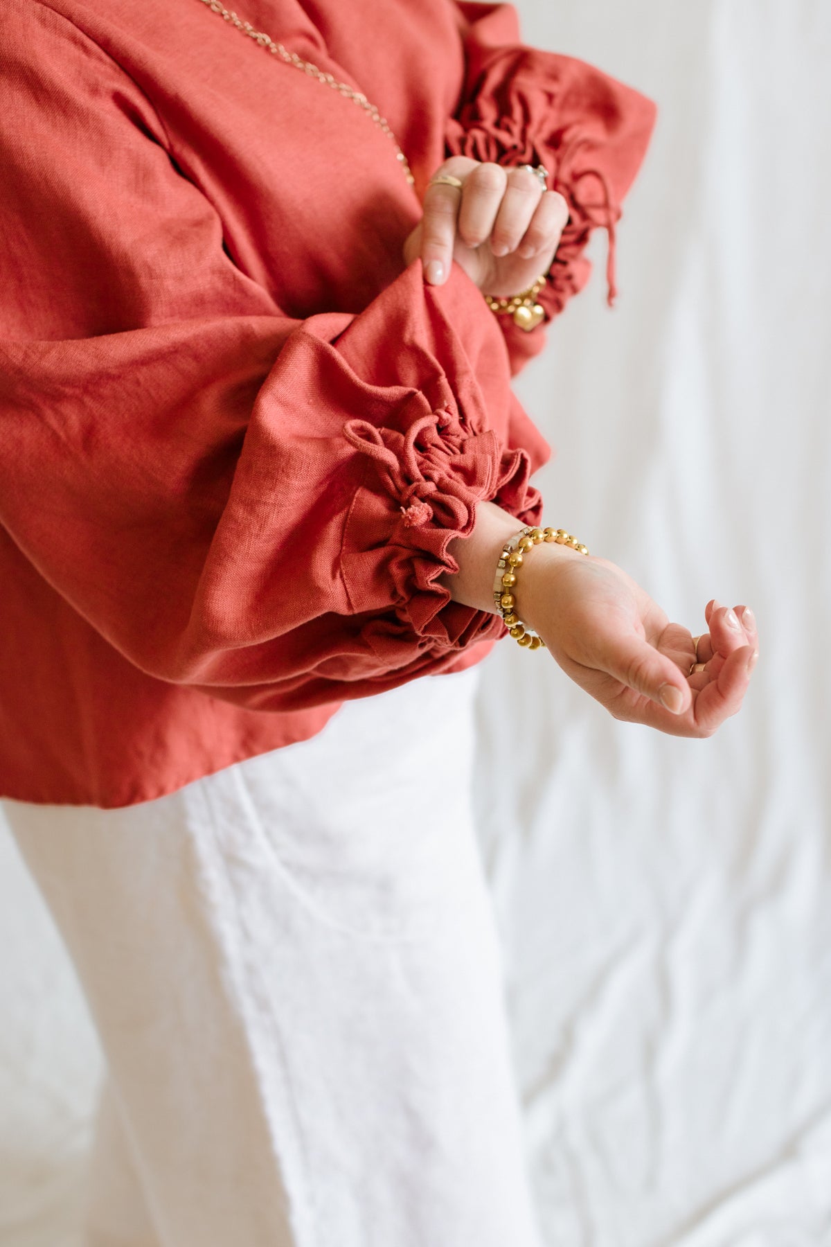 Key-Hole Bishop Blouse