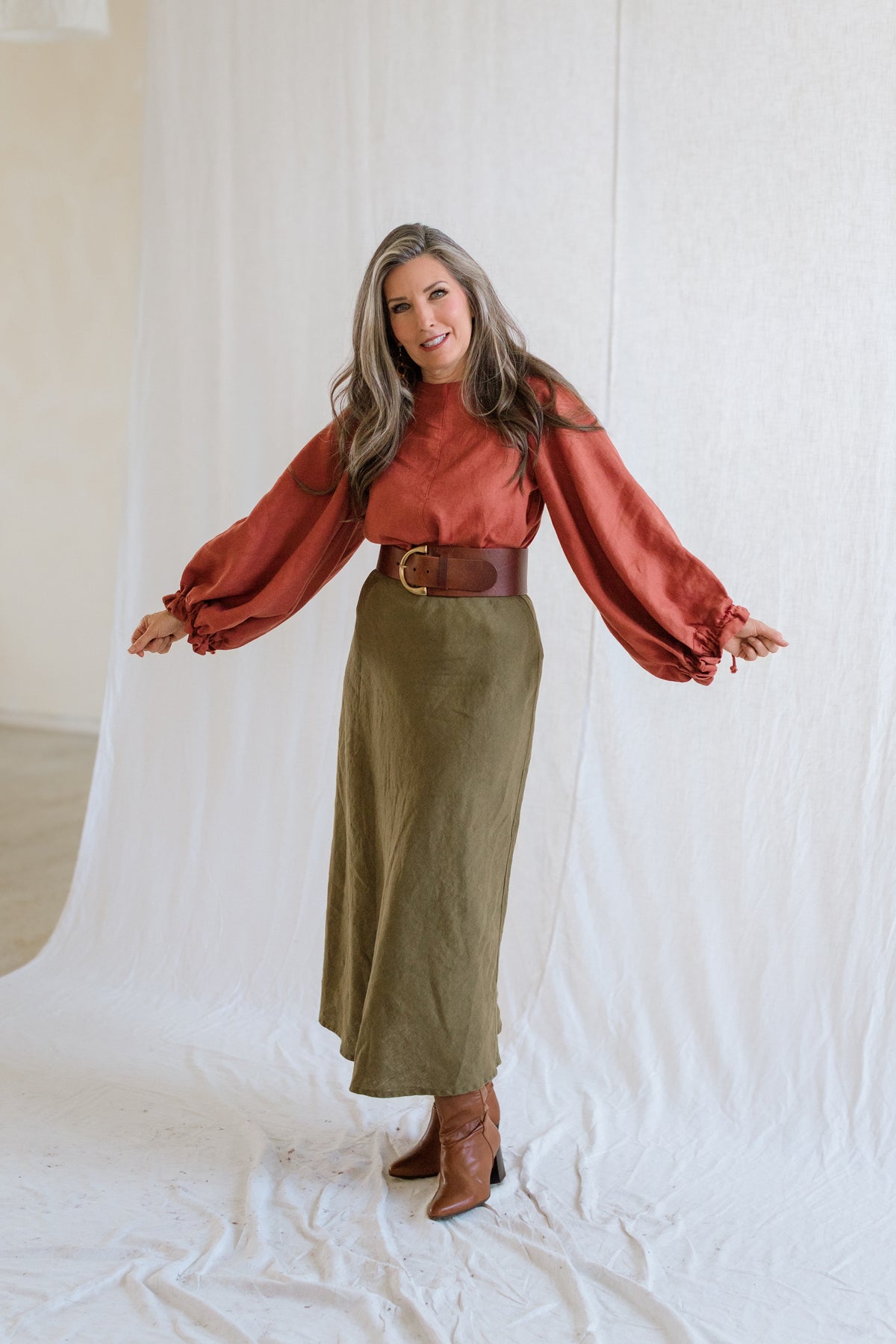 Key-Hole Bishop Blouse
