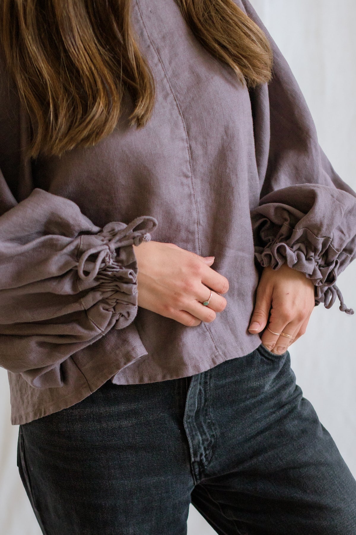 Key-Hole Bishop Blouse