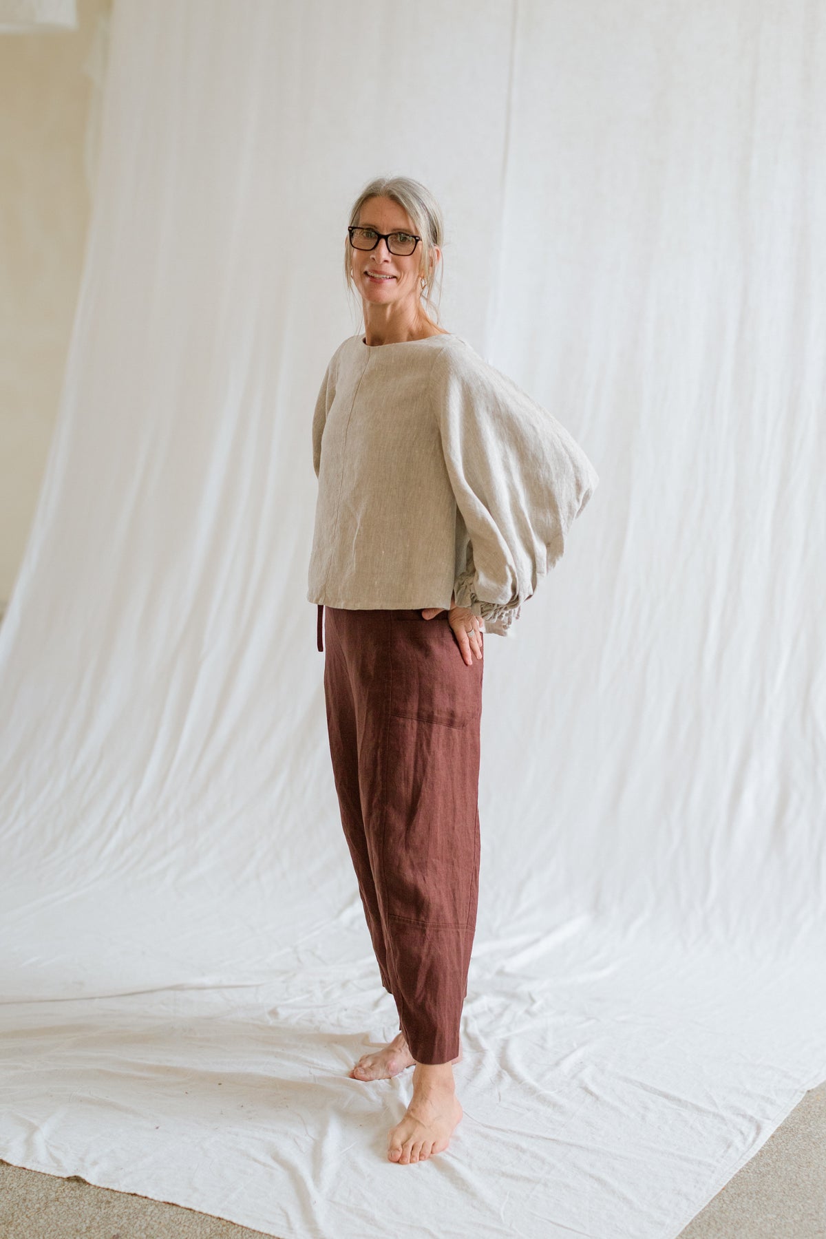 Key-Hole Bishop Blouse