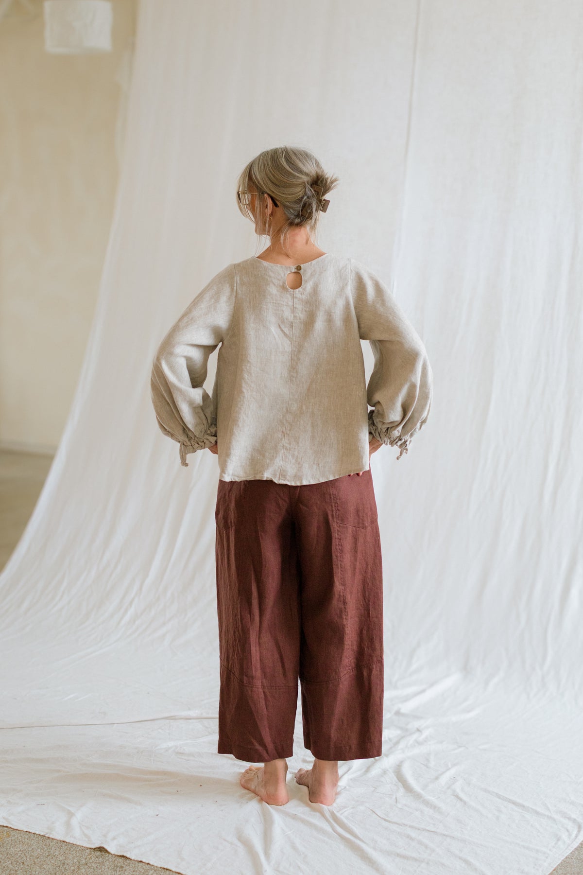 Key-Hole Bishop Blouse