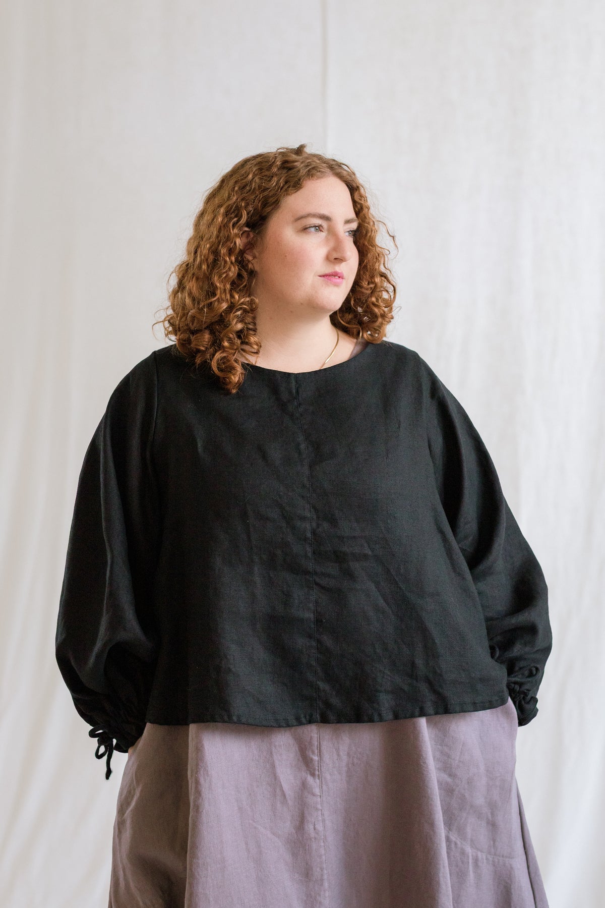 Key-Hole Bishop Blouse