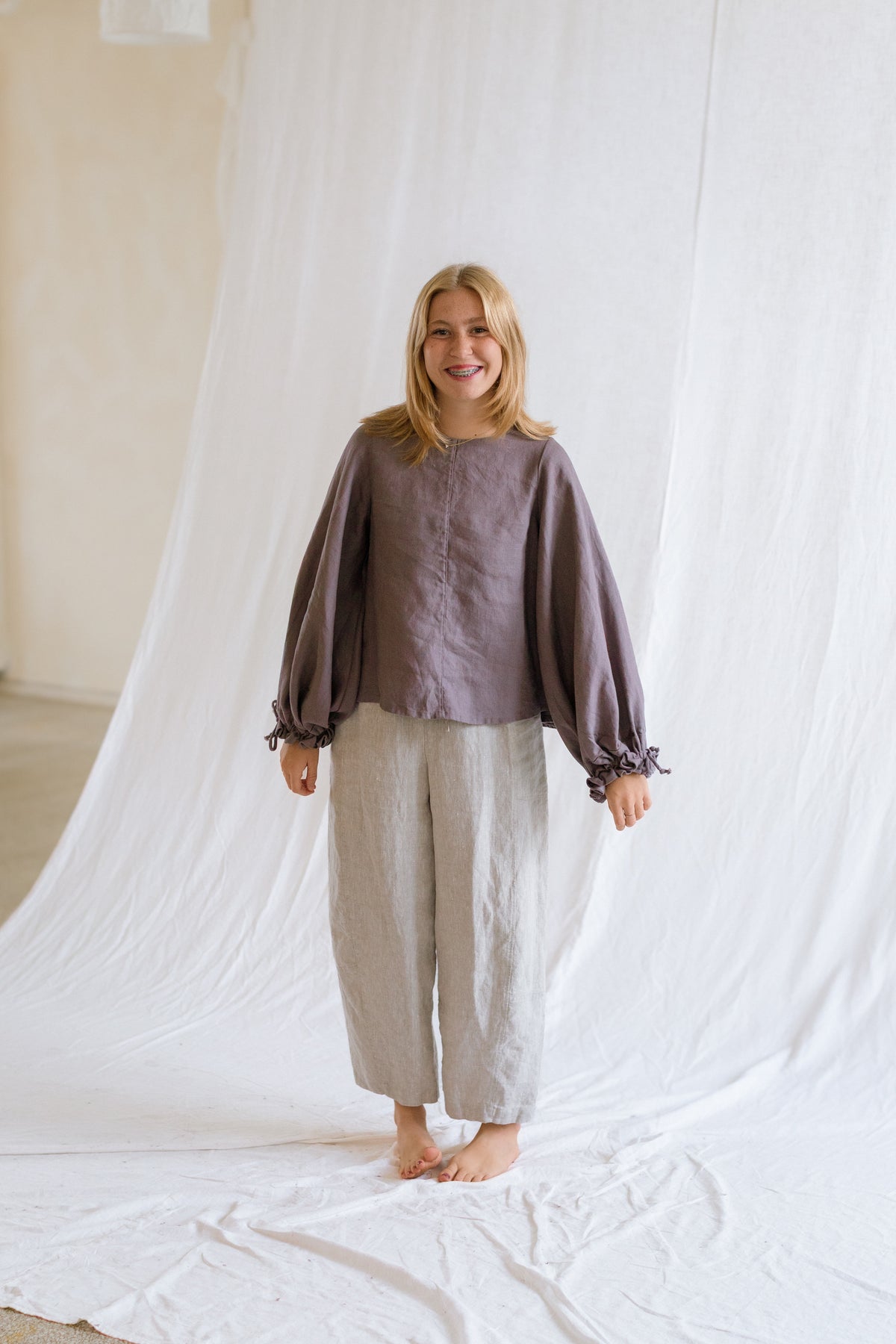 Key-Hole Bishop Blouse