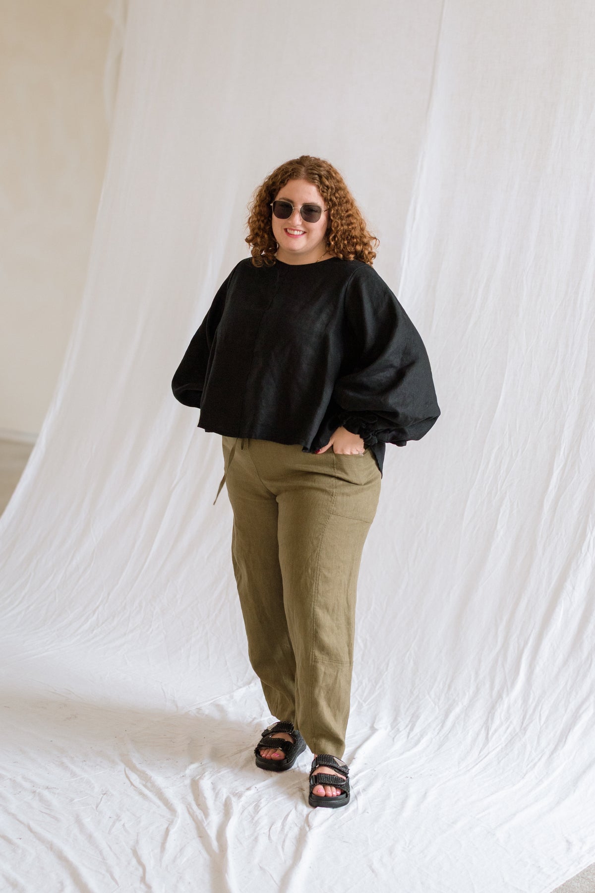 Key-Hole Bishop Blouse