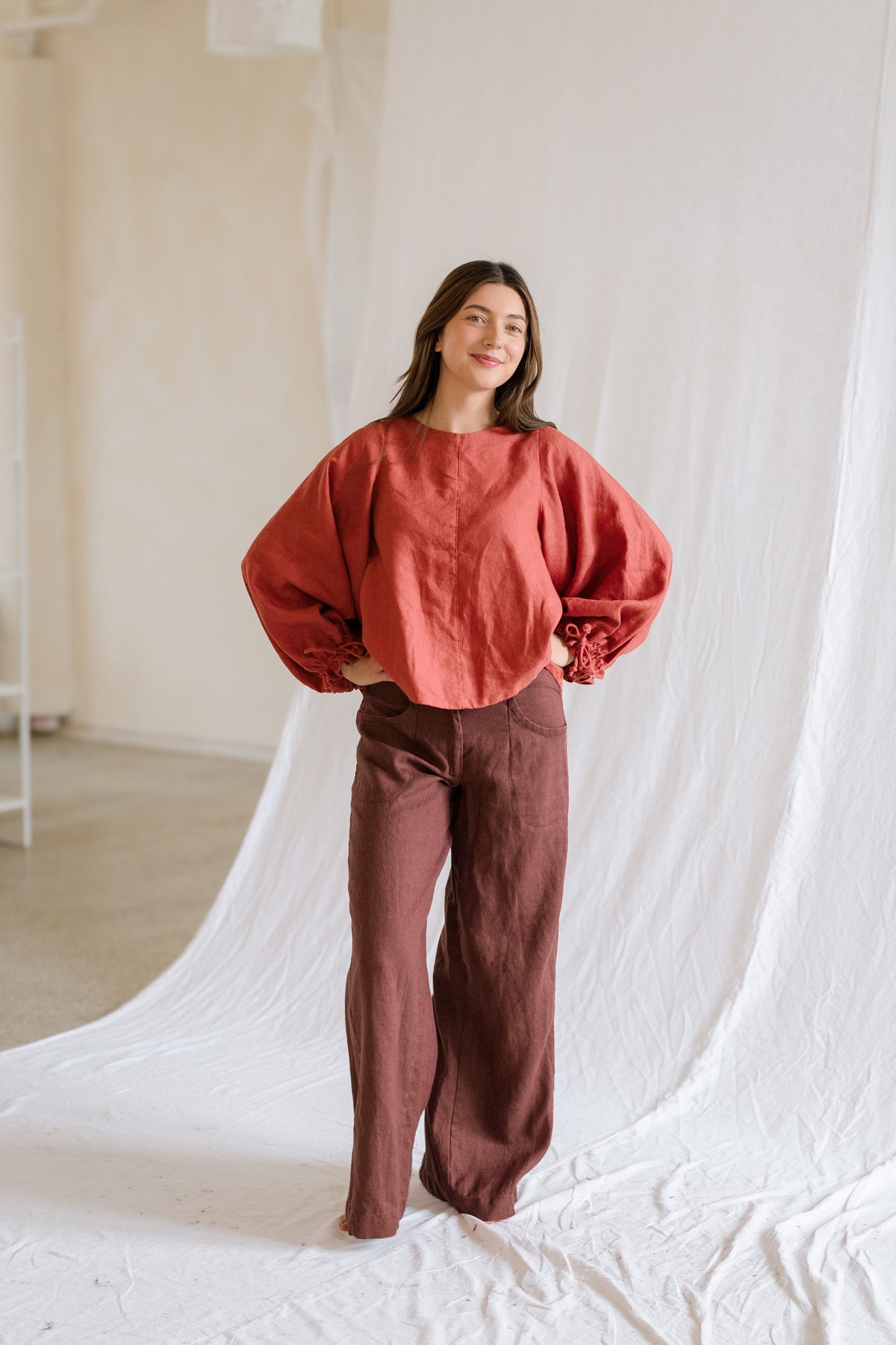 Key-Hole Bishop Blouse