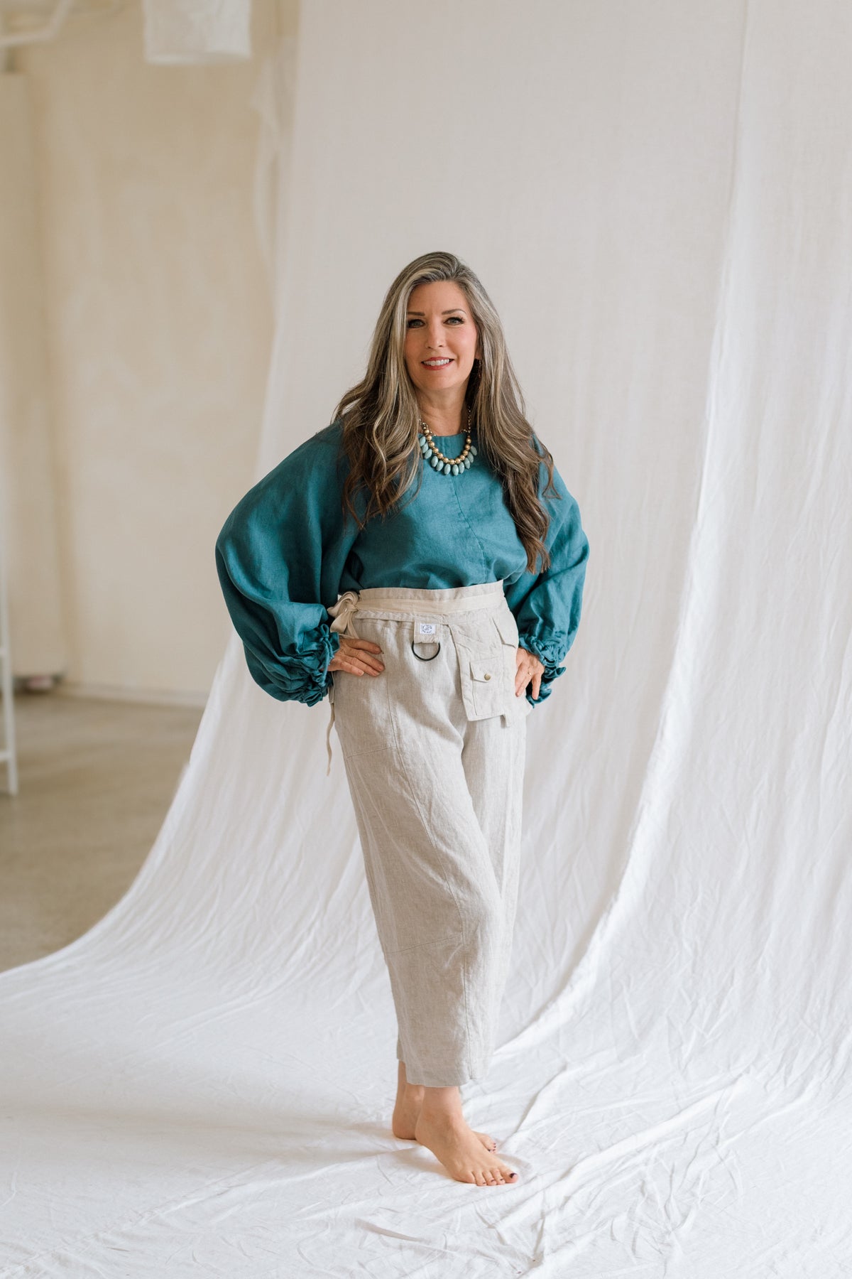 Key-Hole Bishop Blouse