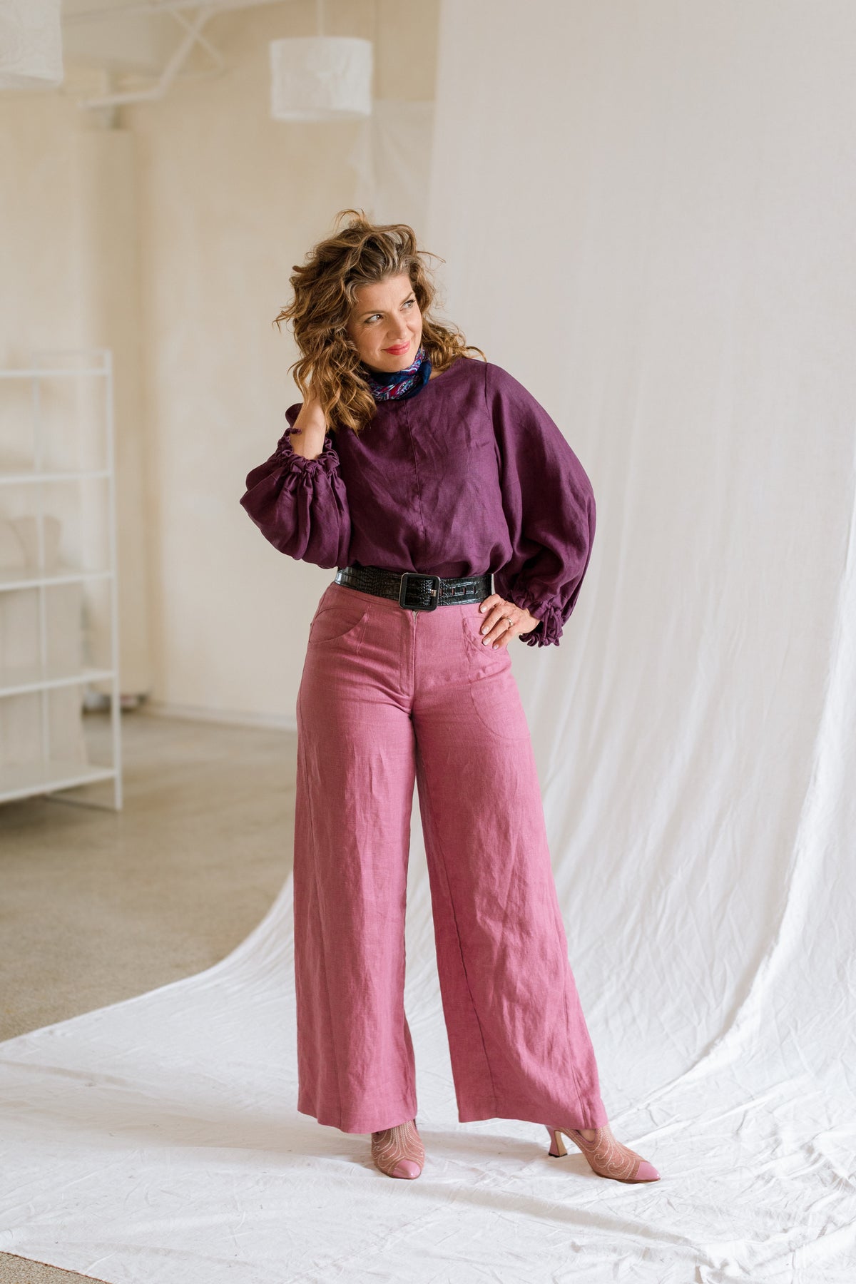 Key-Hole Bishop Blouse