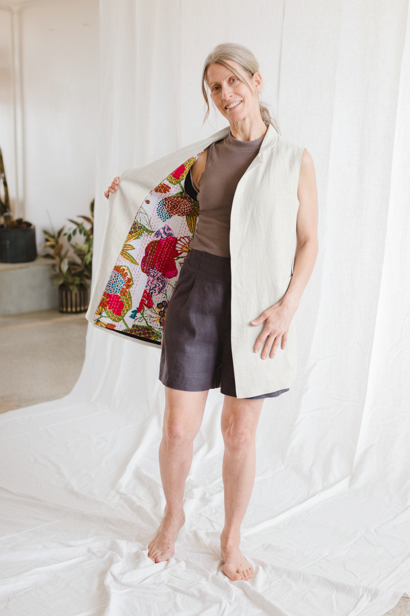 Linen Vest - cedarandvine