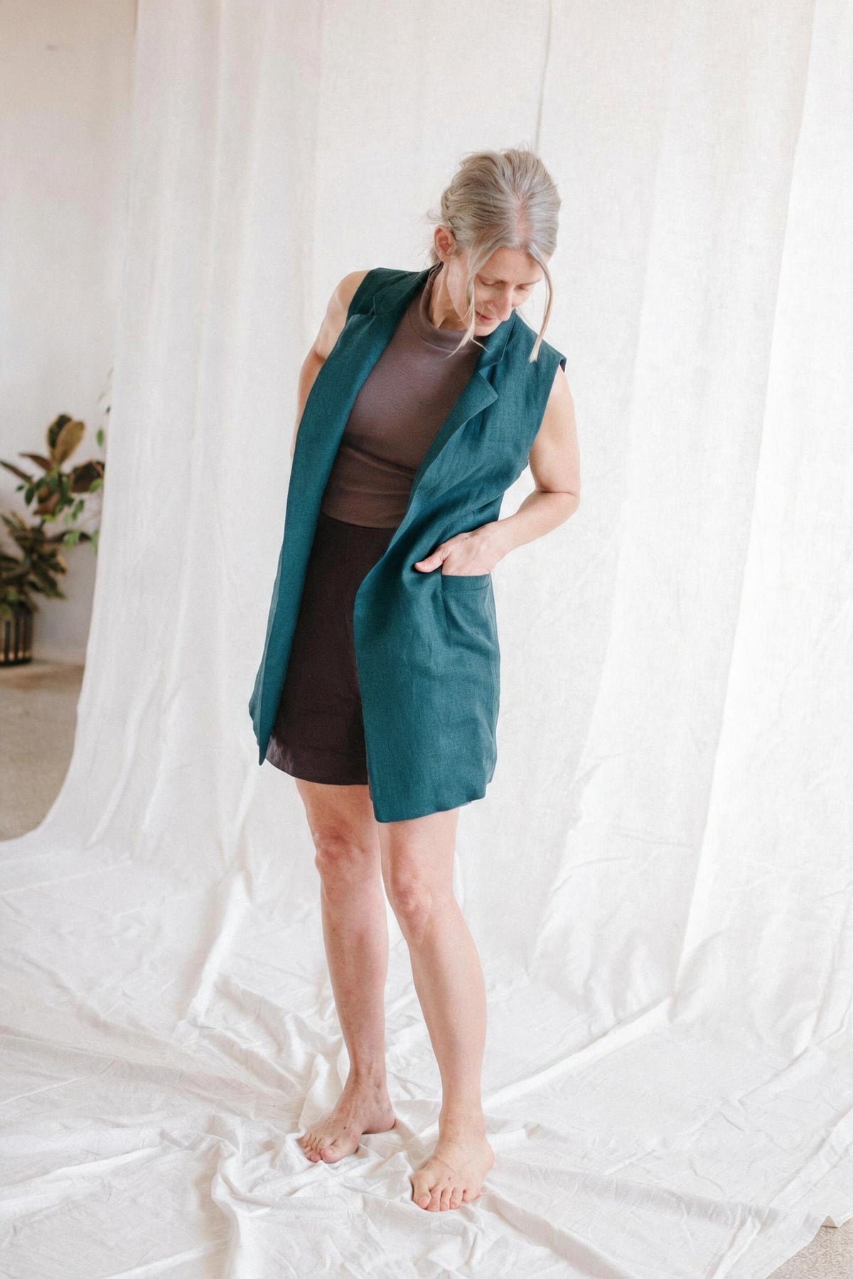 Linen Vest - cedarandvine