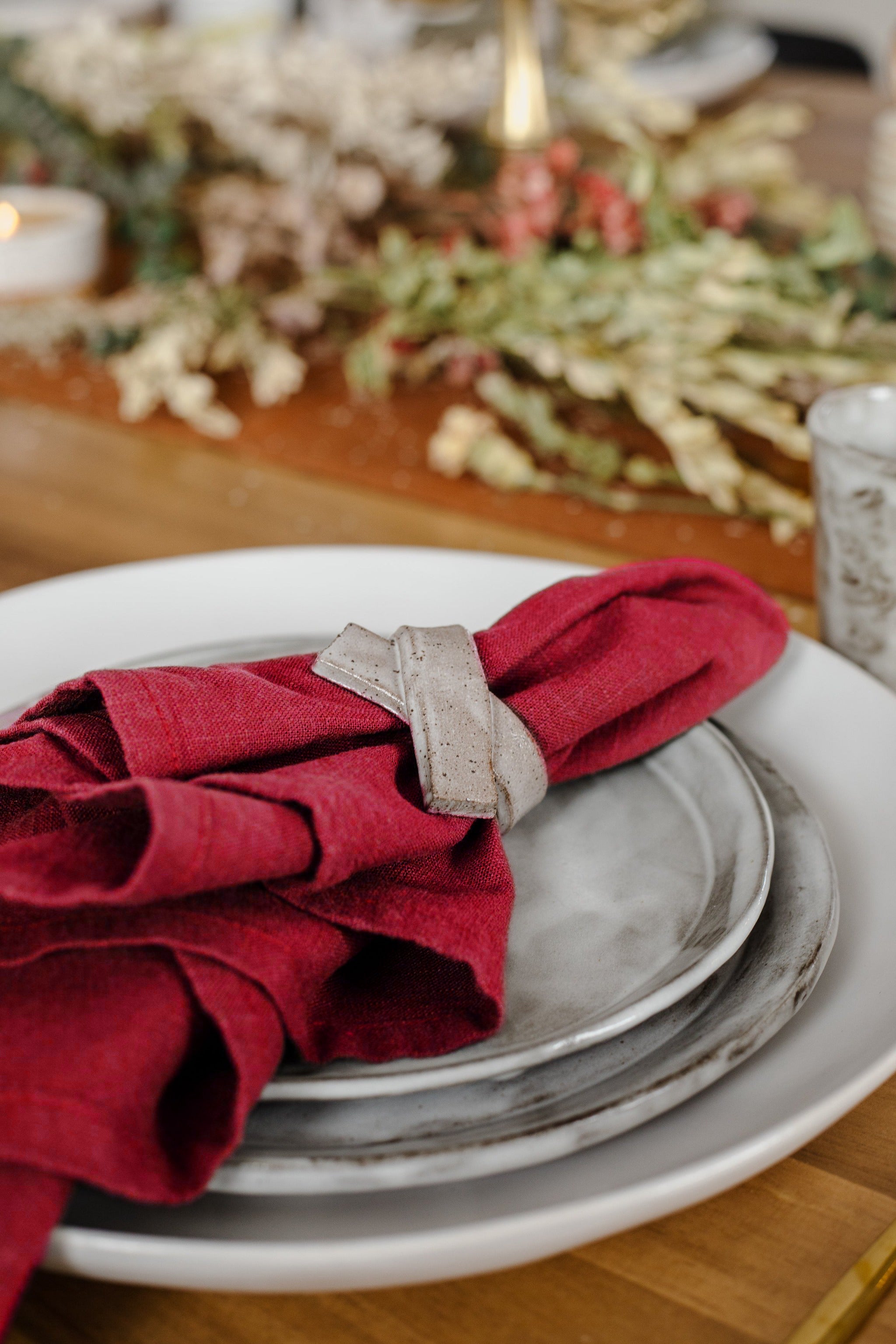 Artist Feature || Clay People Napkin Rings x Linen Napkins - cedarandvine