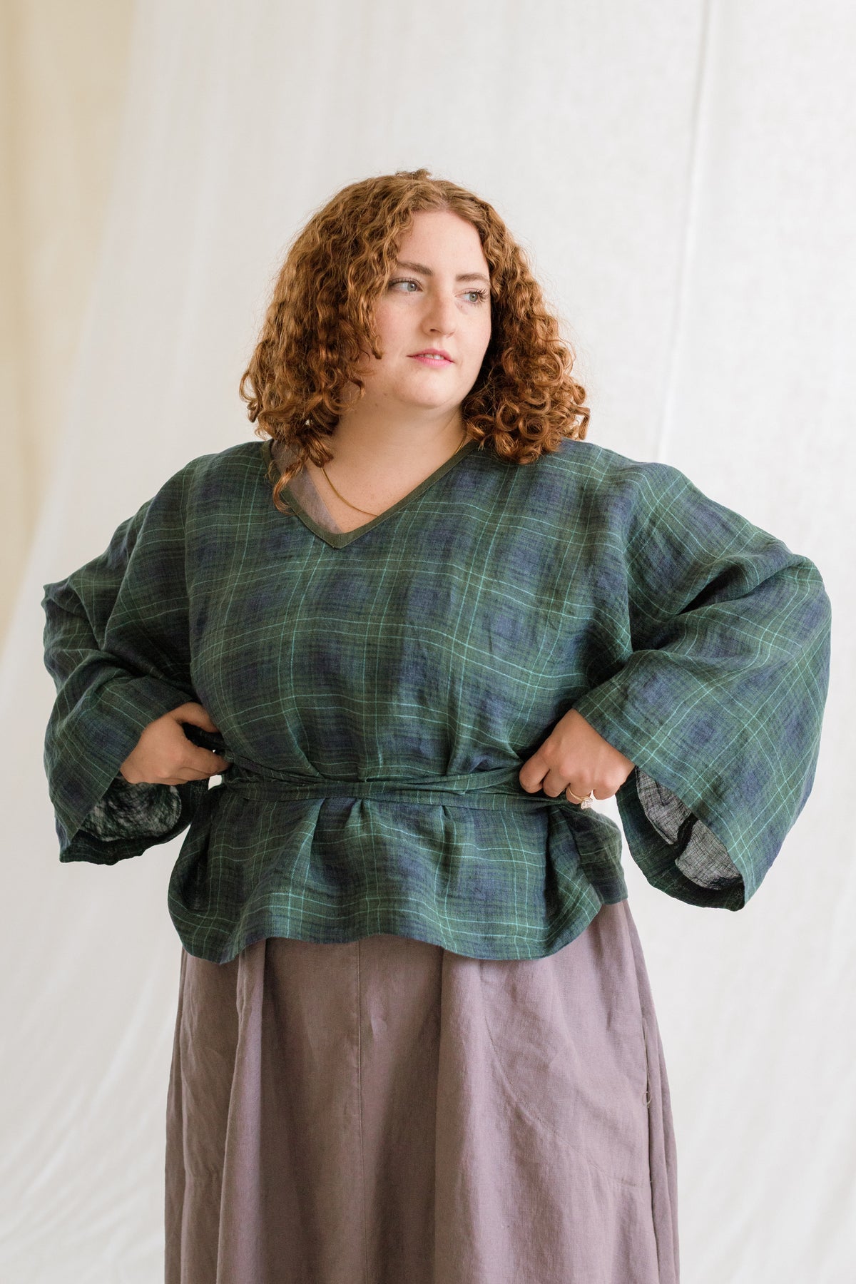Plaid Kimono Top