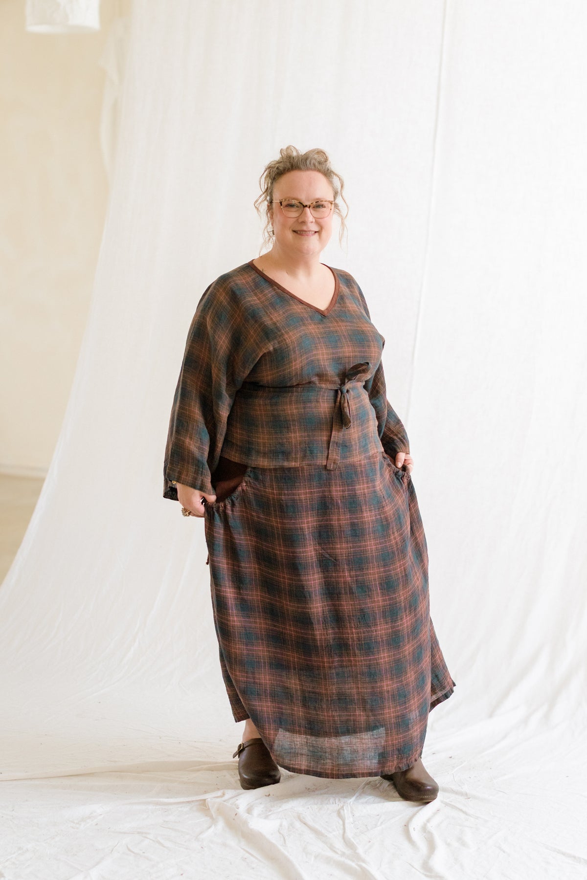 Plaid Kimono Top