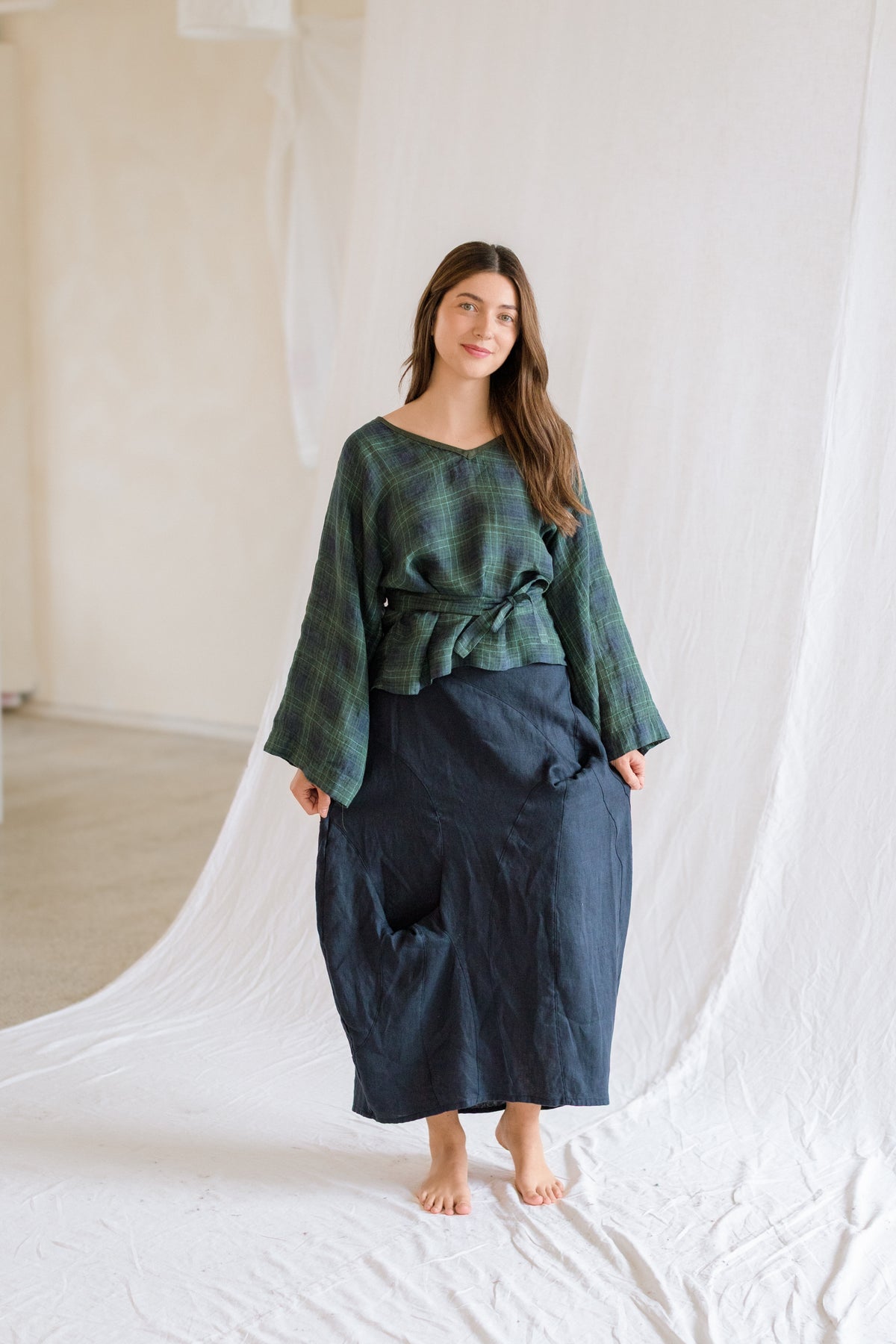 Plaid Kimono Top