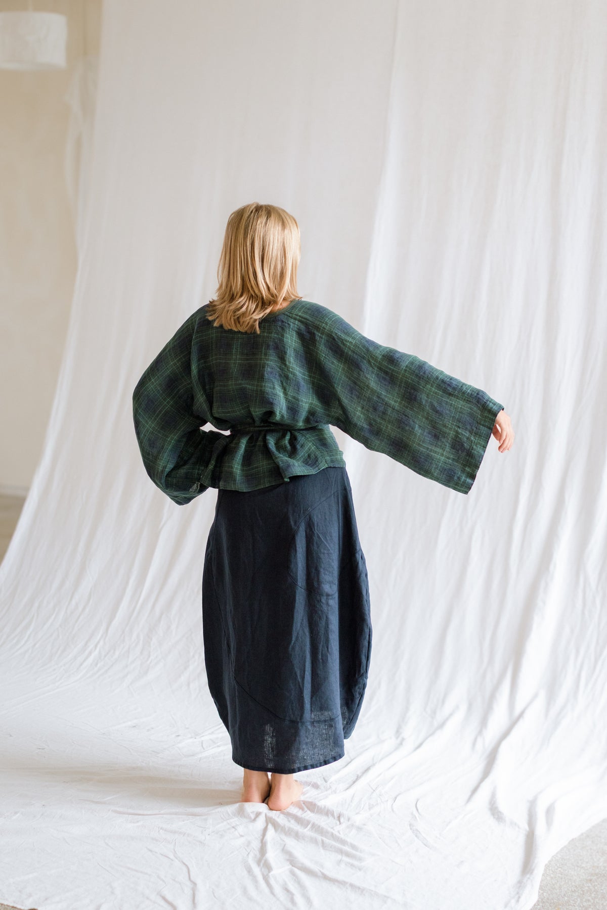 Plaid Kimono Top