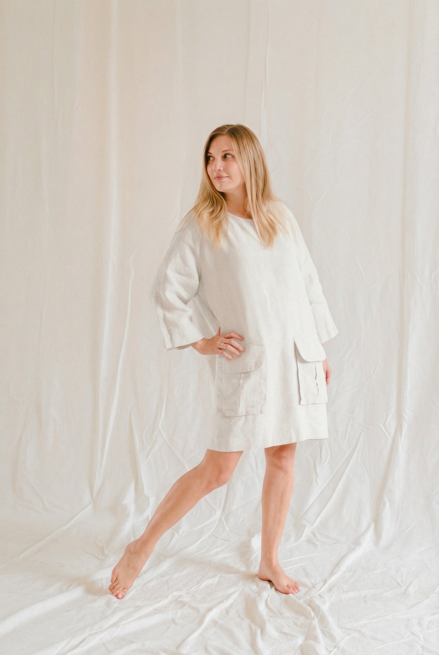トップス apunto LINEN SKIPPER TUNIC IVORY Travel Tunic